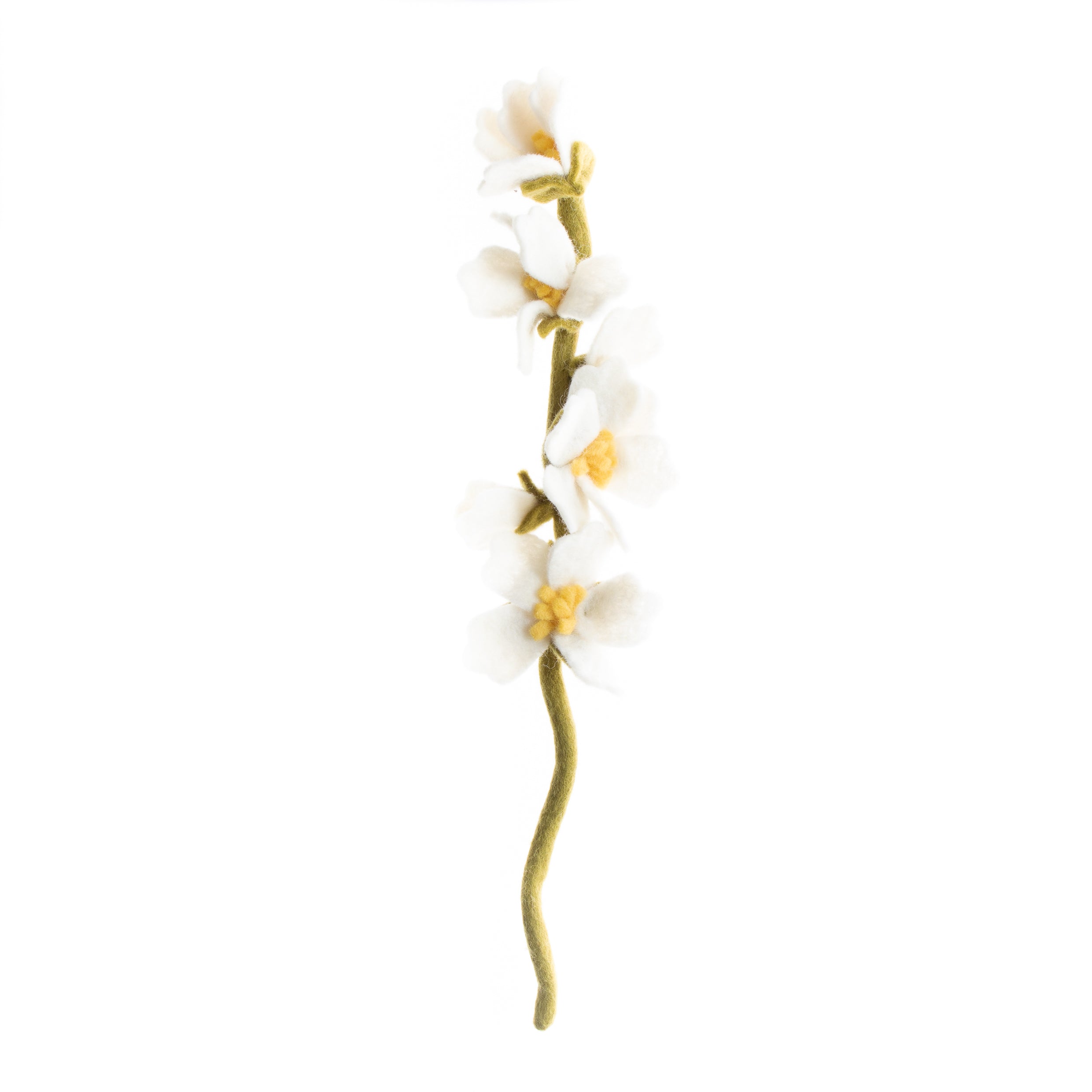White Felt Cherry Blossom Stems for home decor - Fair Trade -Global Goods Partners