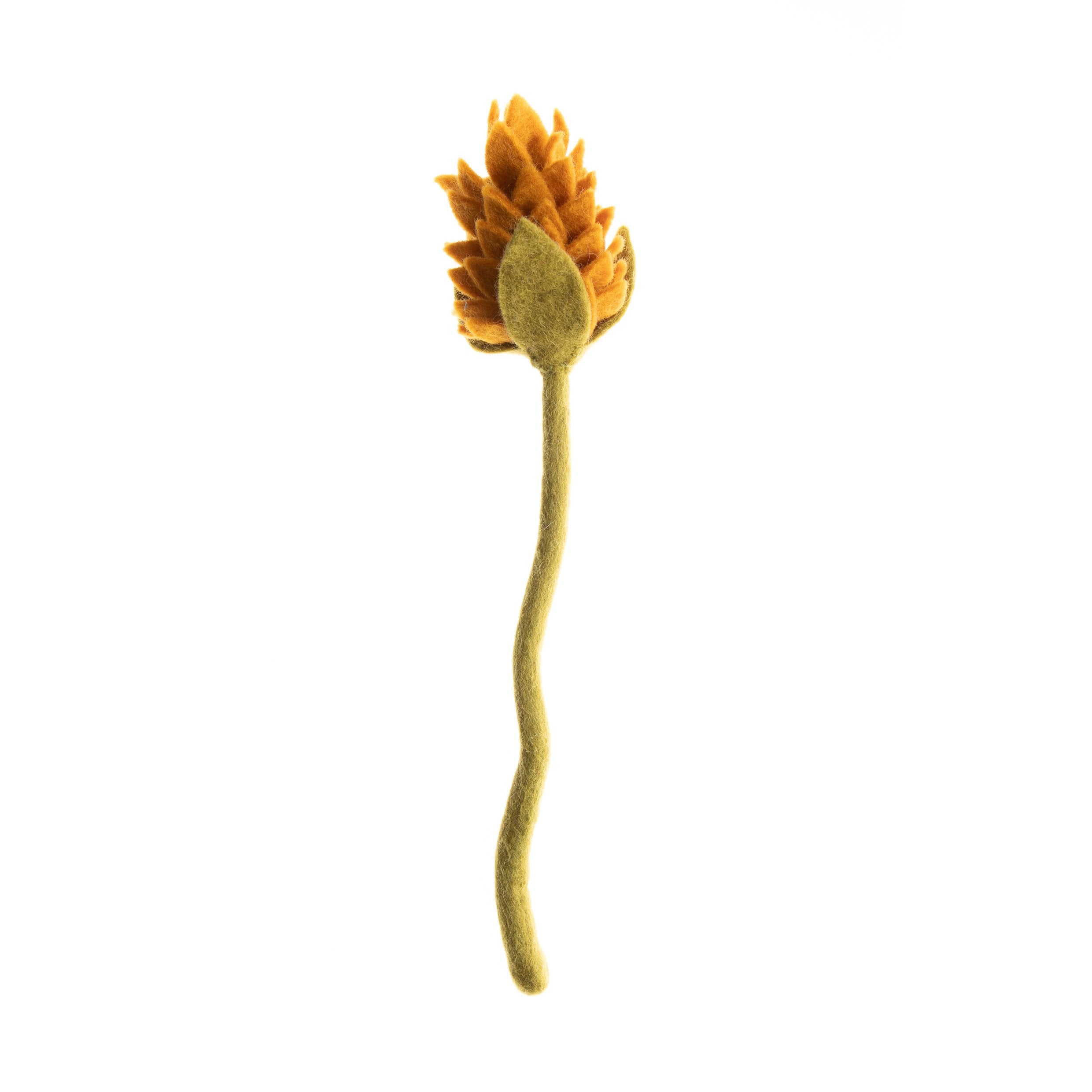 Mustard Yellow Felt Alpinia Floral Stem- Fair Trade - Global Goods Partners