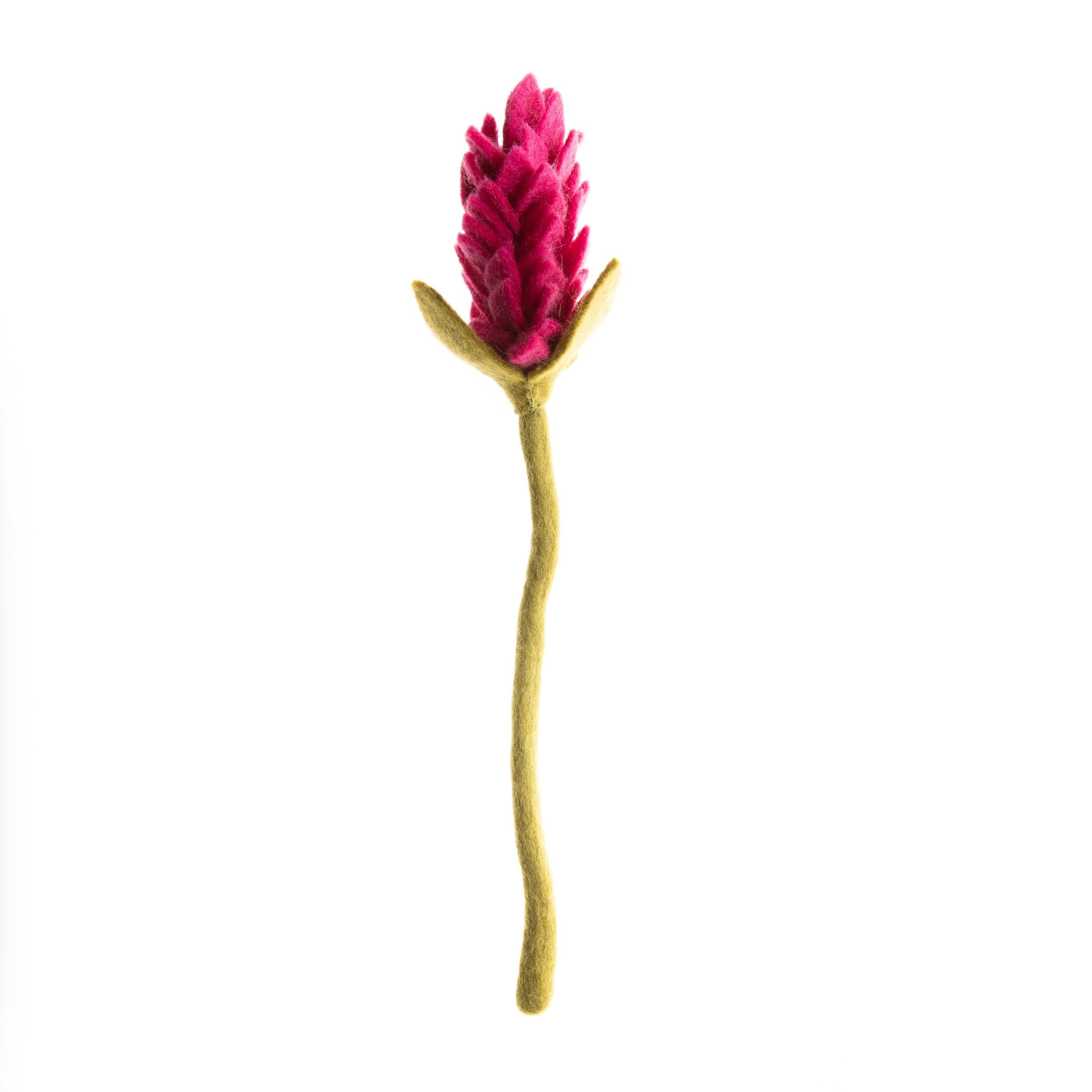 Dark Pink Felt Alpinia Floral Stem- Fair Trade - Global Goods Partners