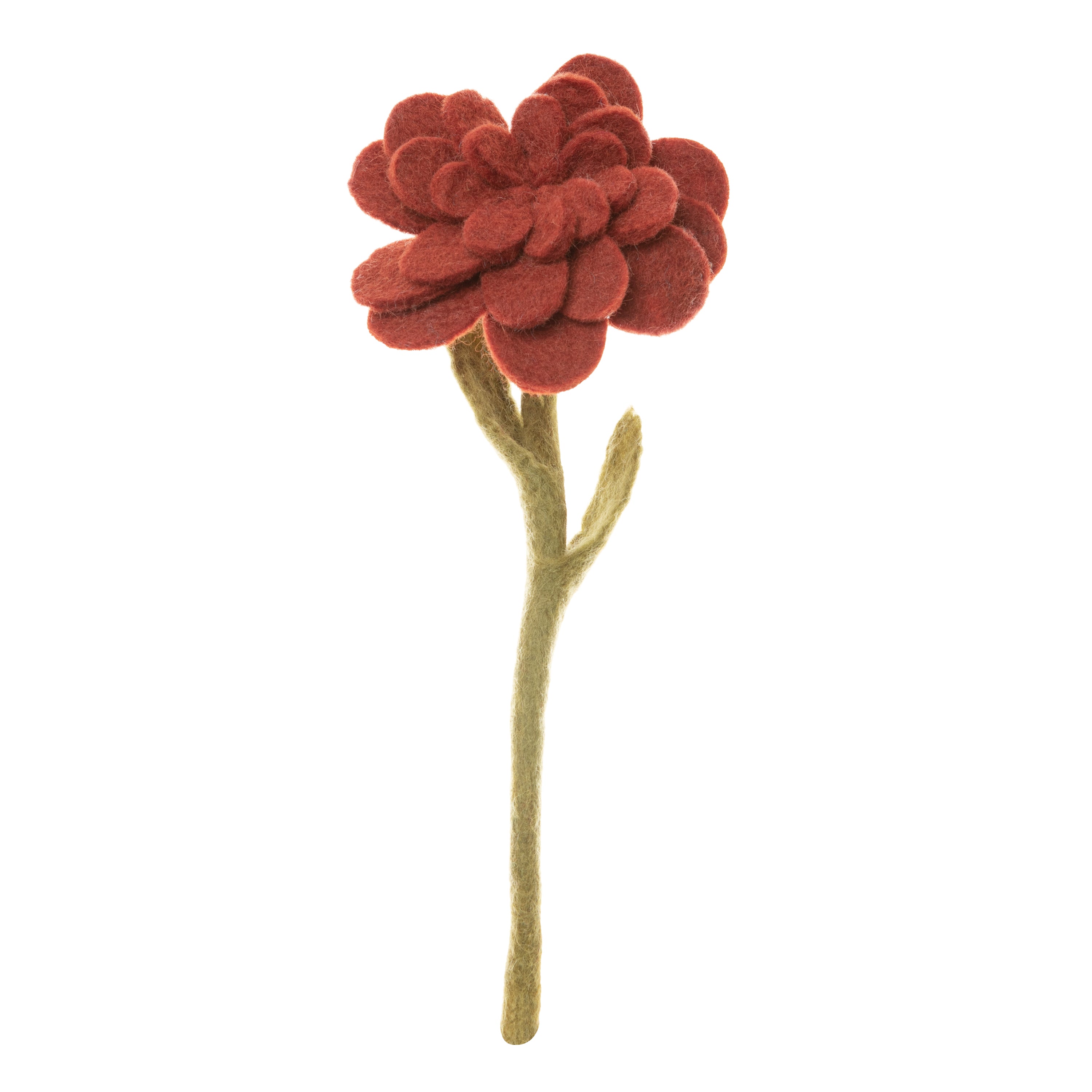 Red Felt Zinna Flower Stem - Global Goods Partners - Fair Trade