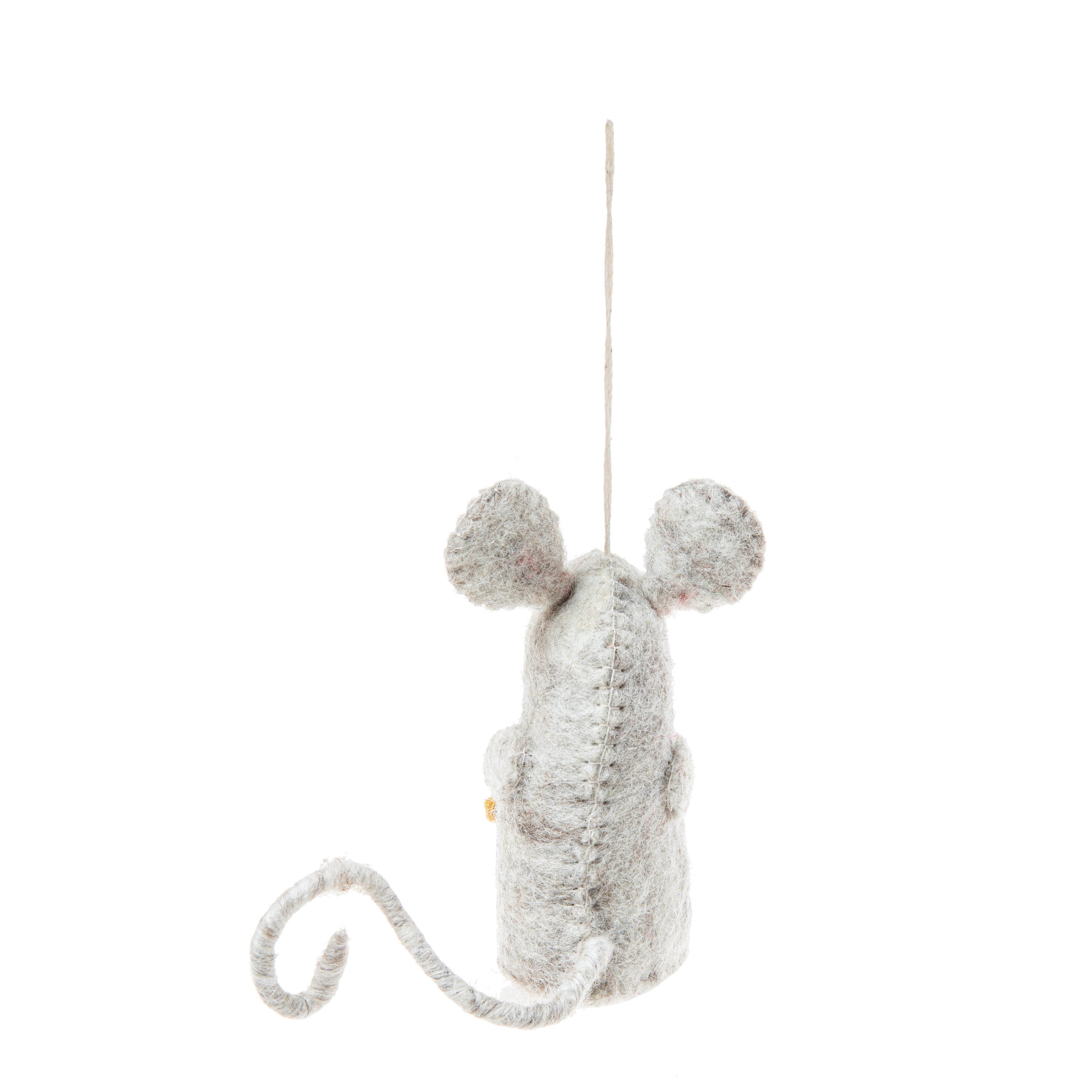 Felt Pizza Rat Ornament Back View - Global Goods Partners