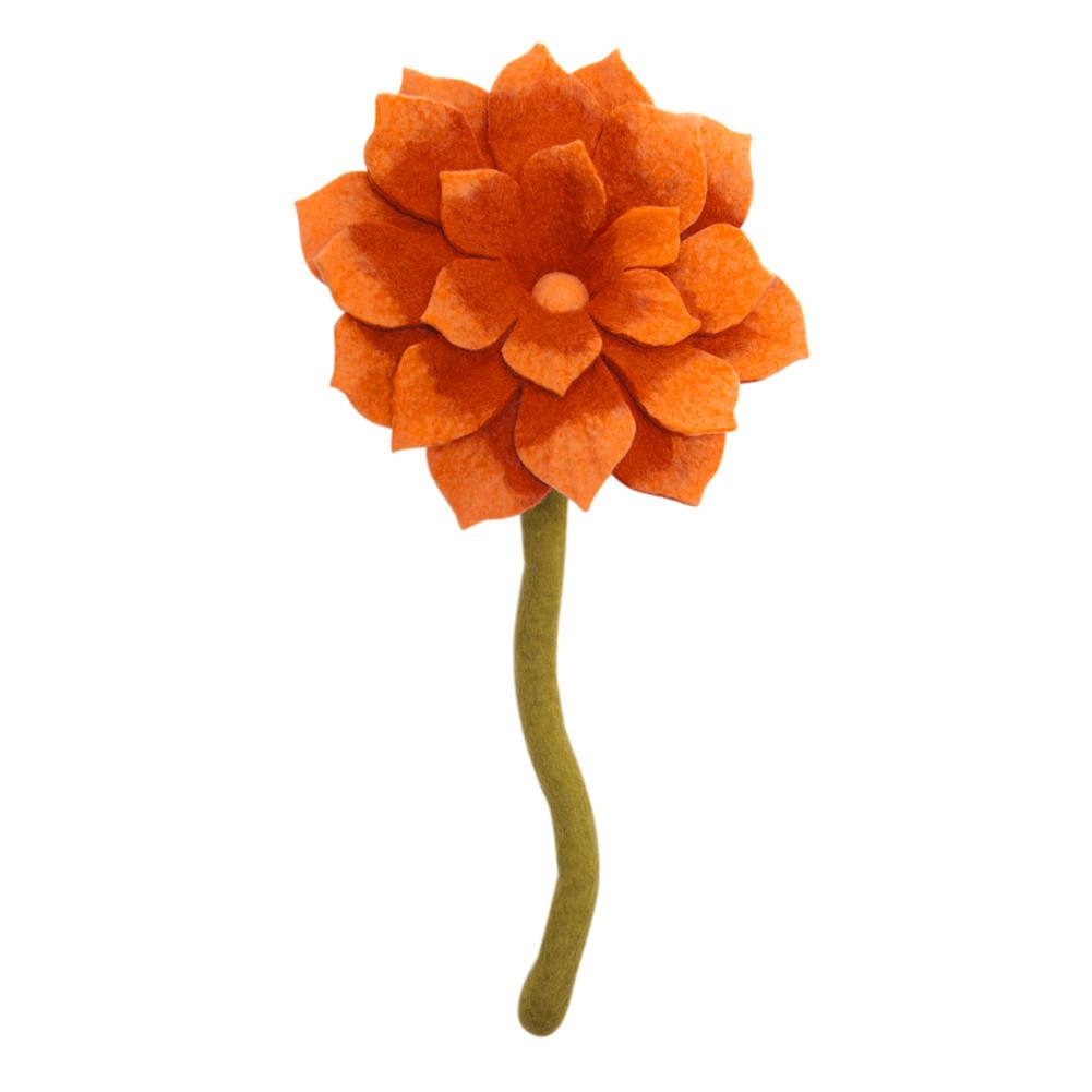 Large Orange Felt Lotus Flower - Global Goods Partners - Fair Trade
