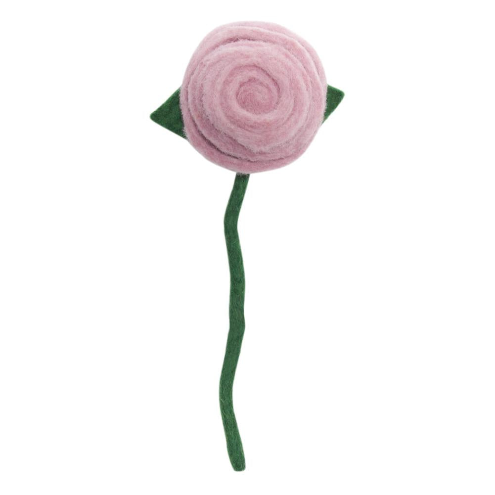soft pink rose felt stem - Global Goods Partners- Fair Trade Felt Flowers