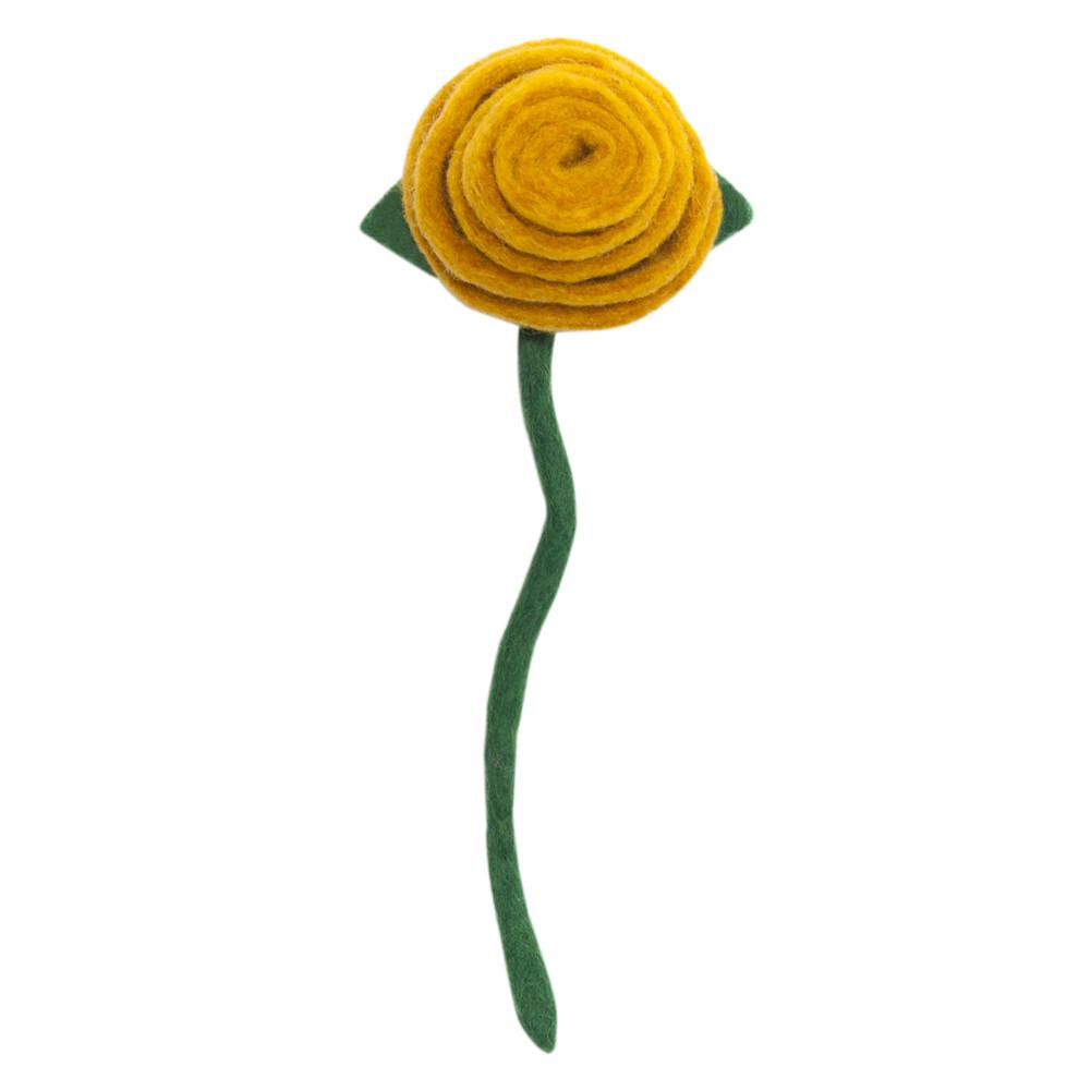 orange rose felt stem - Global Goods Partners- Fair Trade Felt Flowers