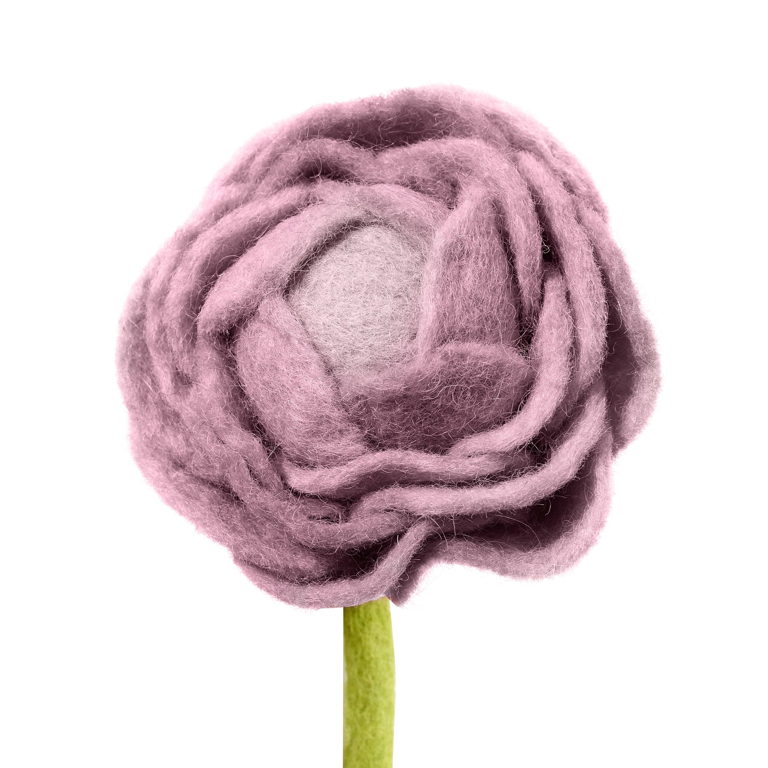 Purple Felt Peony Close up flower - Fair Trade _ Global Goods Partners