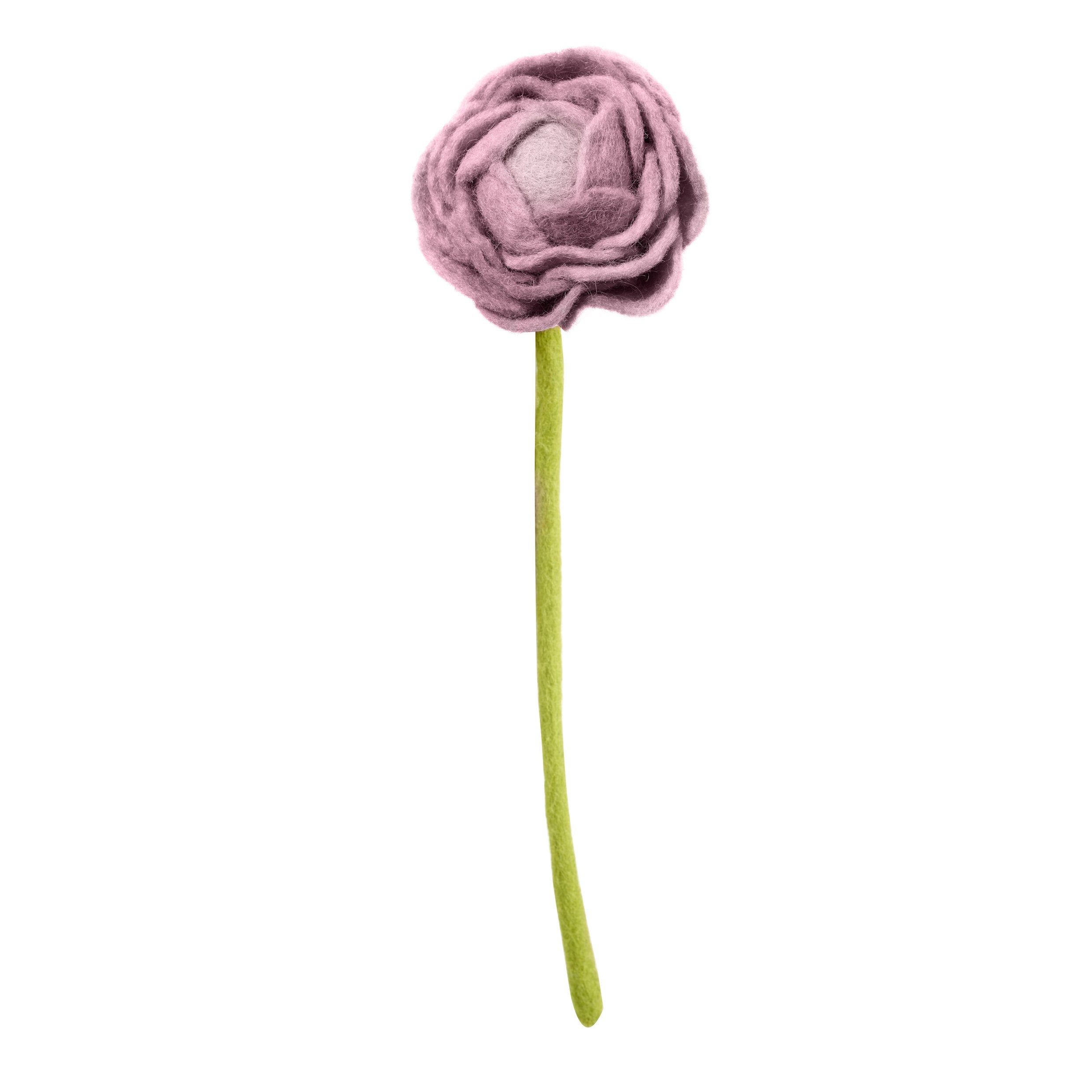 Purple Felt Peony Flower Stem - Fair Trade - Global Goods Partners