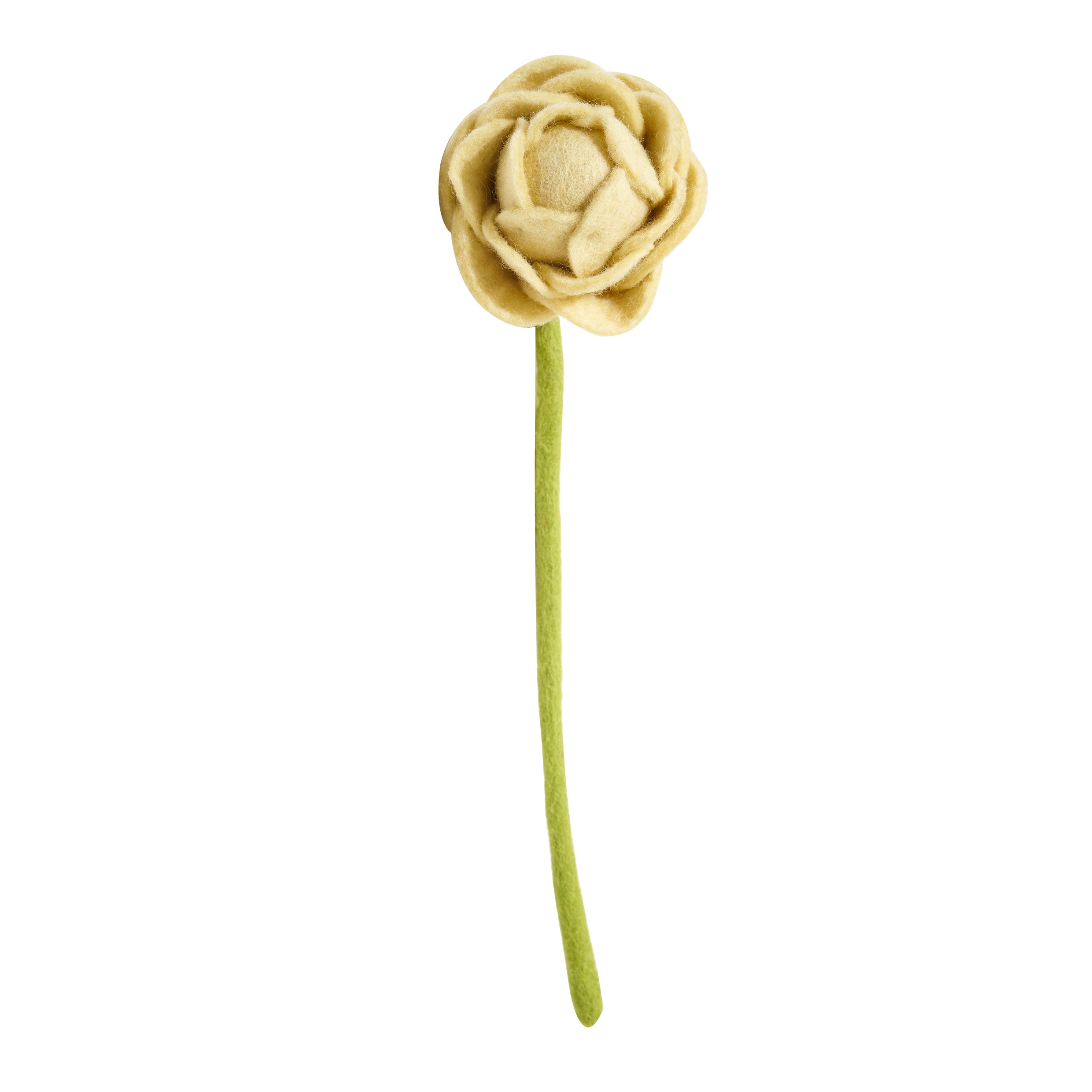 Lemon Peach Felt Peony Flowers Handmade in Nepal women artisans | Global Goods Partners fair trade social conscious purchase valentine's day girlfriend gift idea bouquet felted products giving back