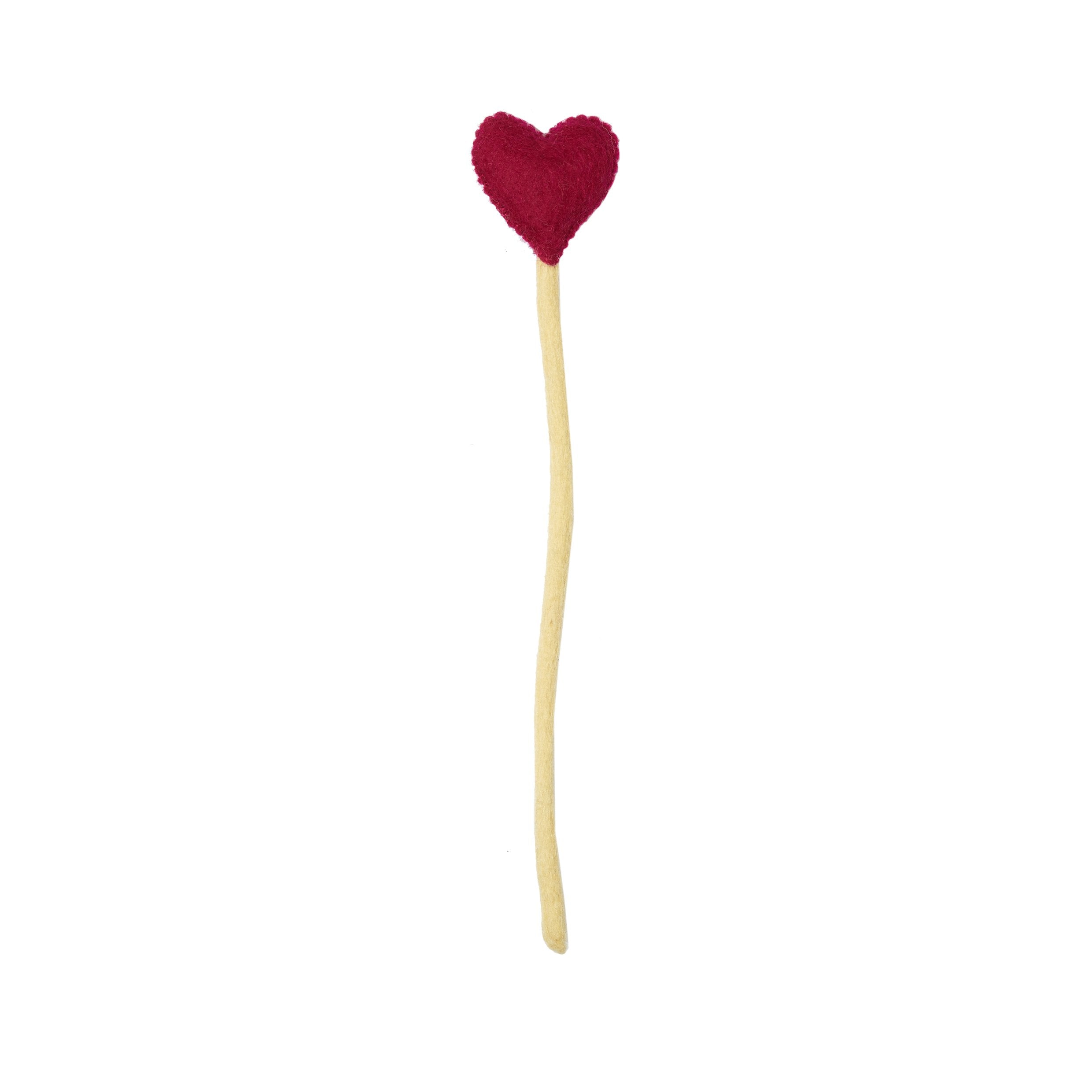 Red Felt Heart Stem - Global Goods Partners