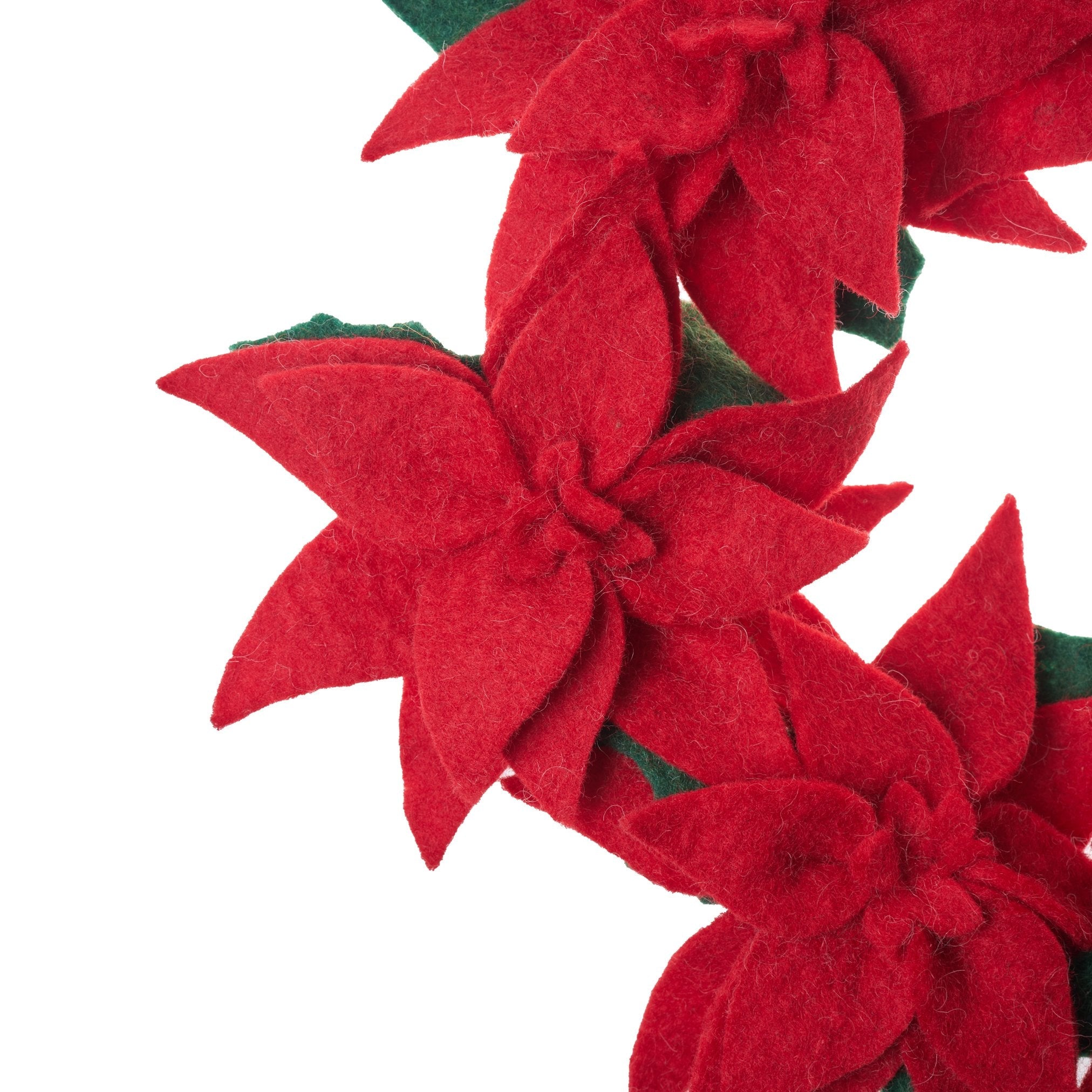 Poinsettia Red Flower Wreath Close-up -Fair Trade - Global Goods Partners