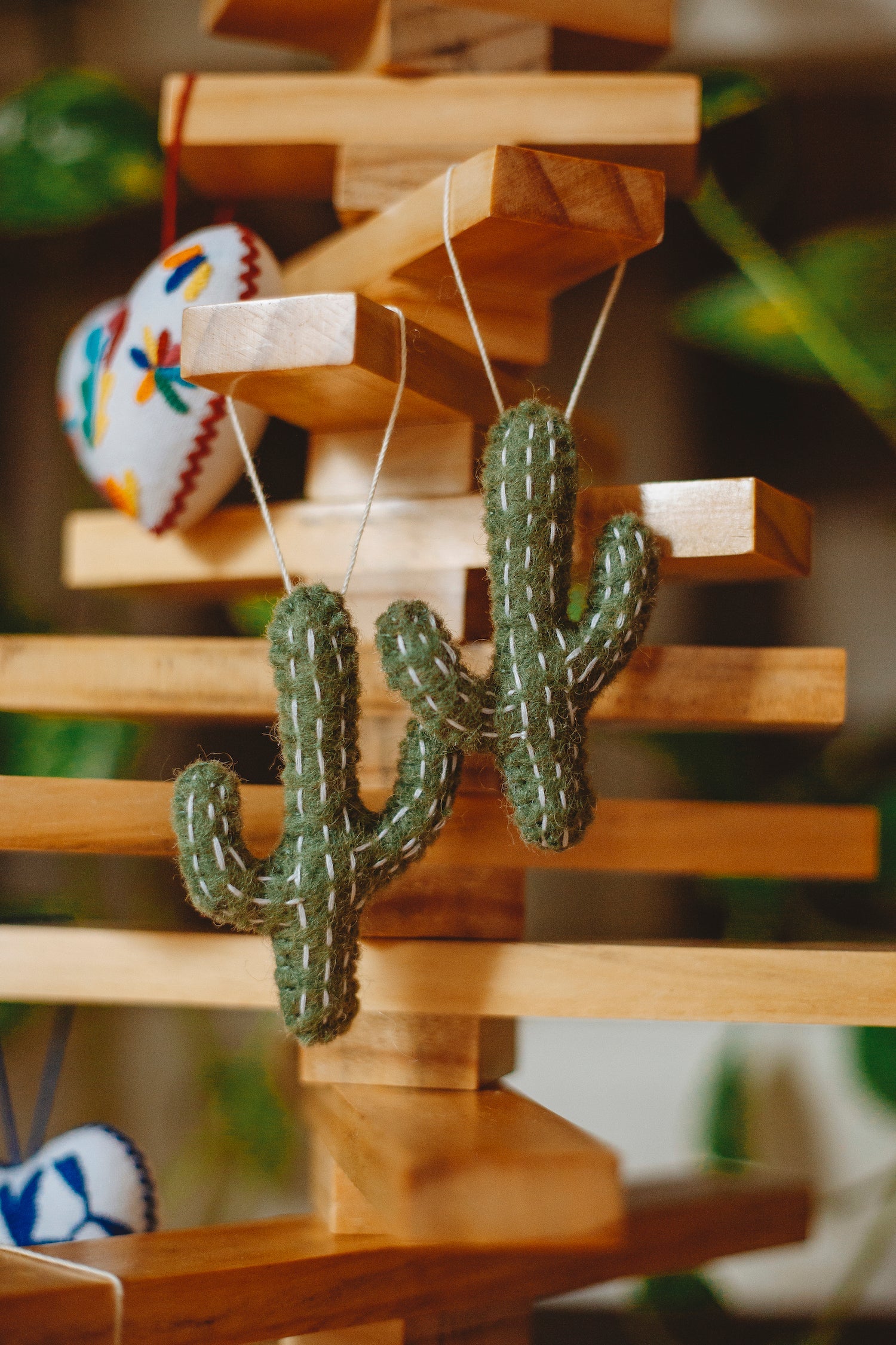 Felt Cactus Ornaments - Set of 2