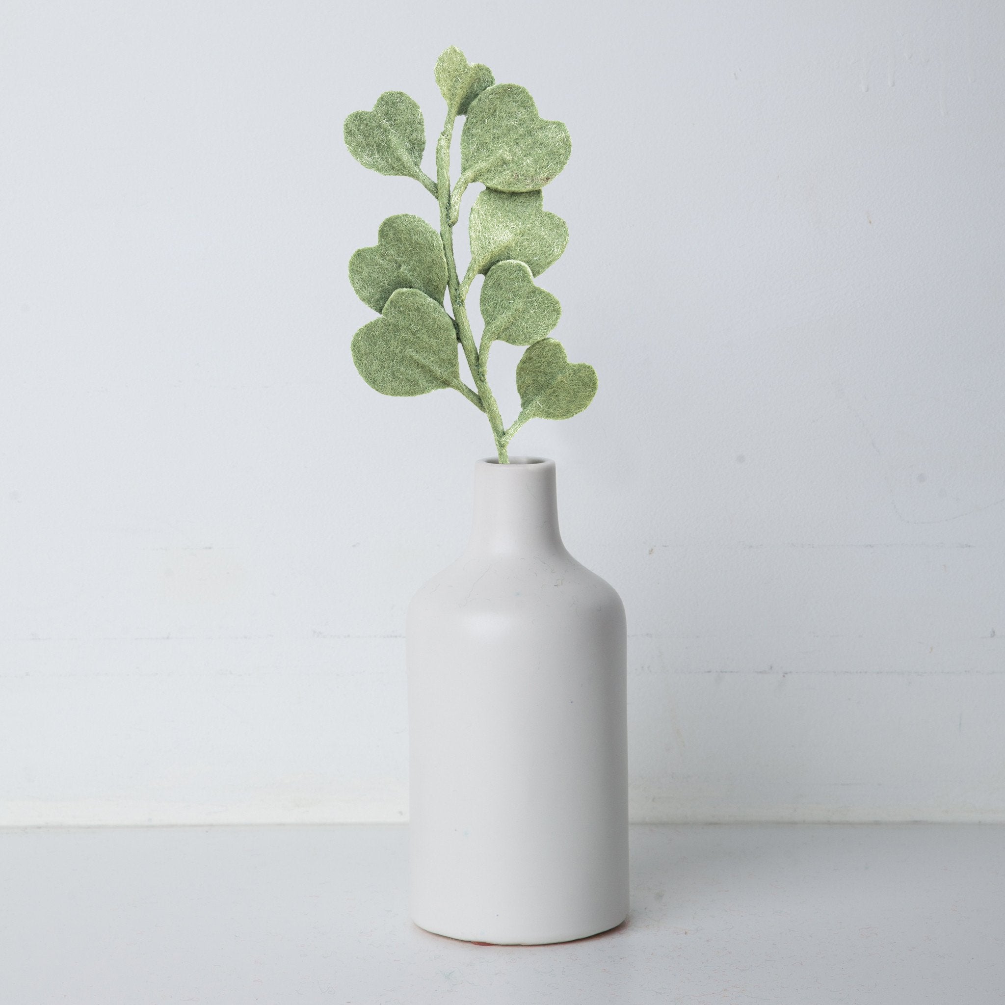 Felt Eucalyptus Leaves in Vase -Fair Trade _Global Goods Partners