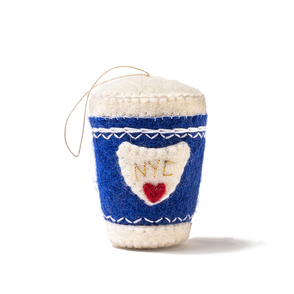 Felt NYC Coffee Cup Ornament - Fair Trade