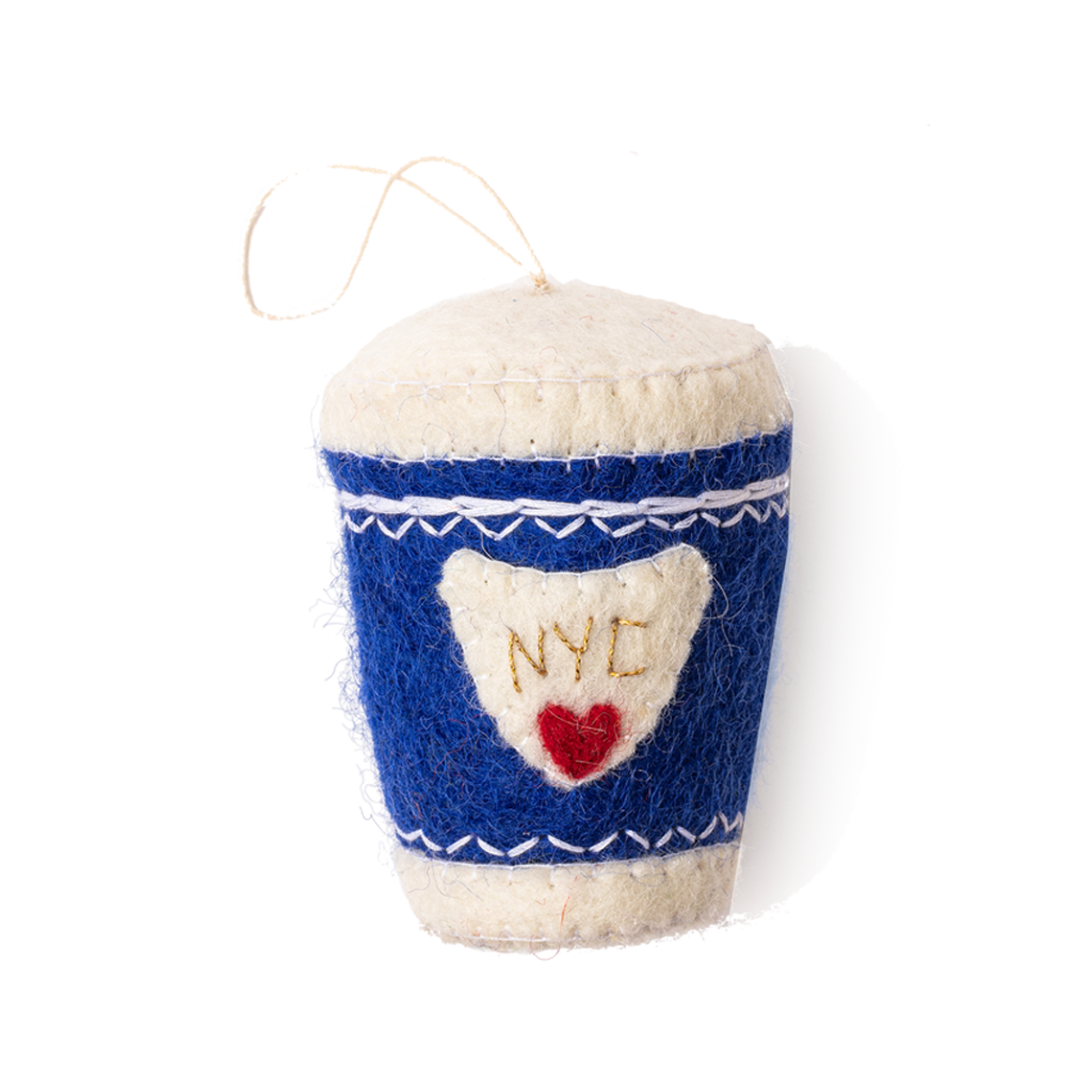 Felt NYC Coffee Cup Ornament - Fair Trade _Global Goods Partners