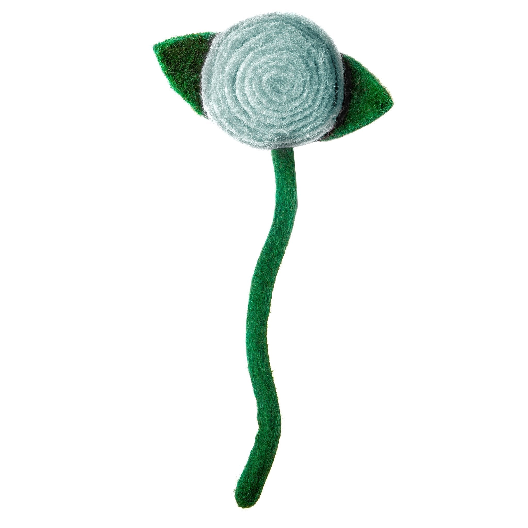 blue rose felt stem - Global Goods Partners- Fair Trade Felt Flowers