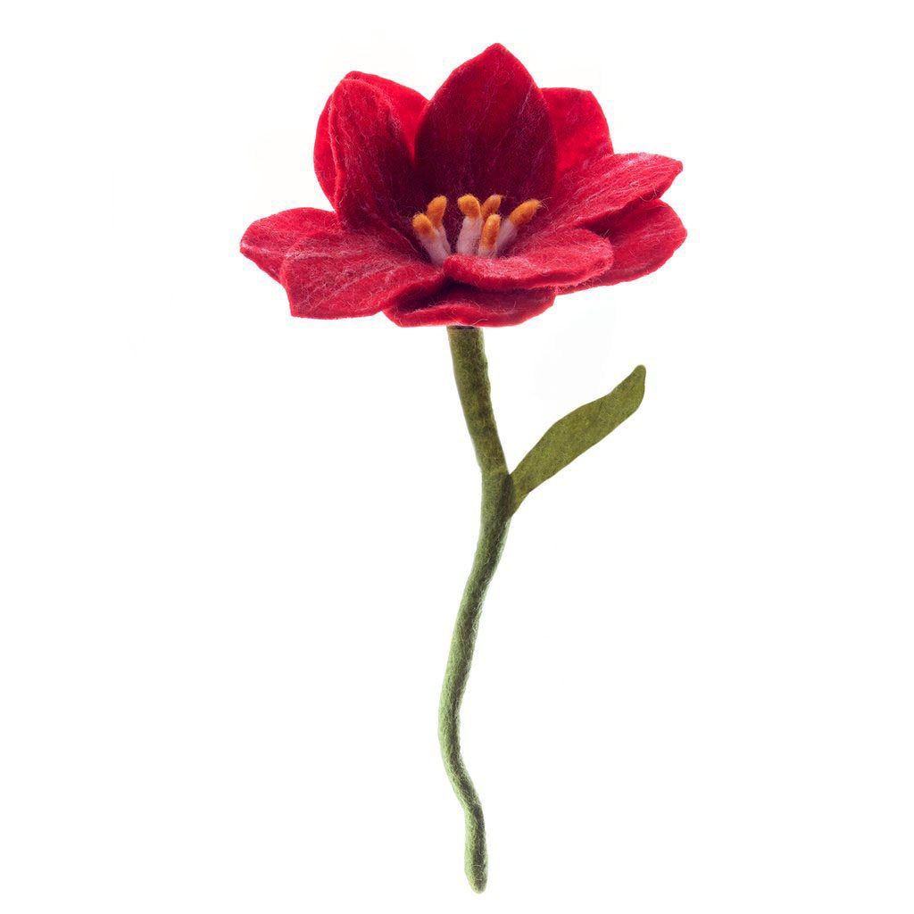 Dark Red Felt Wildflower Stem - fair trade - Global Goods Partners