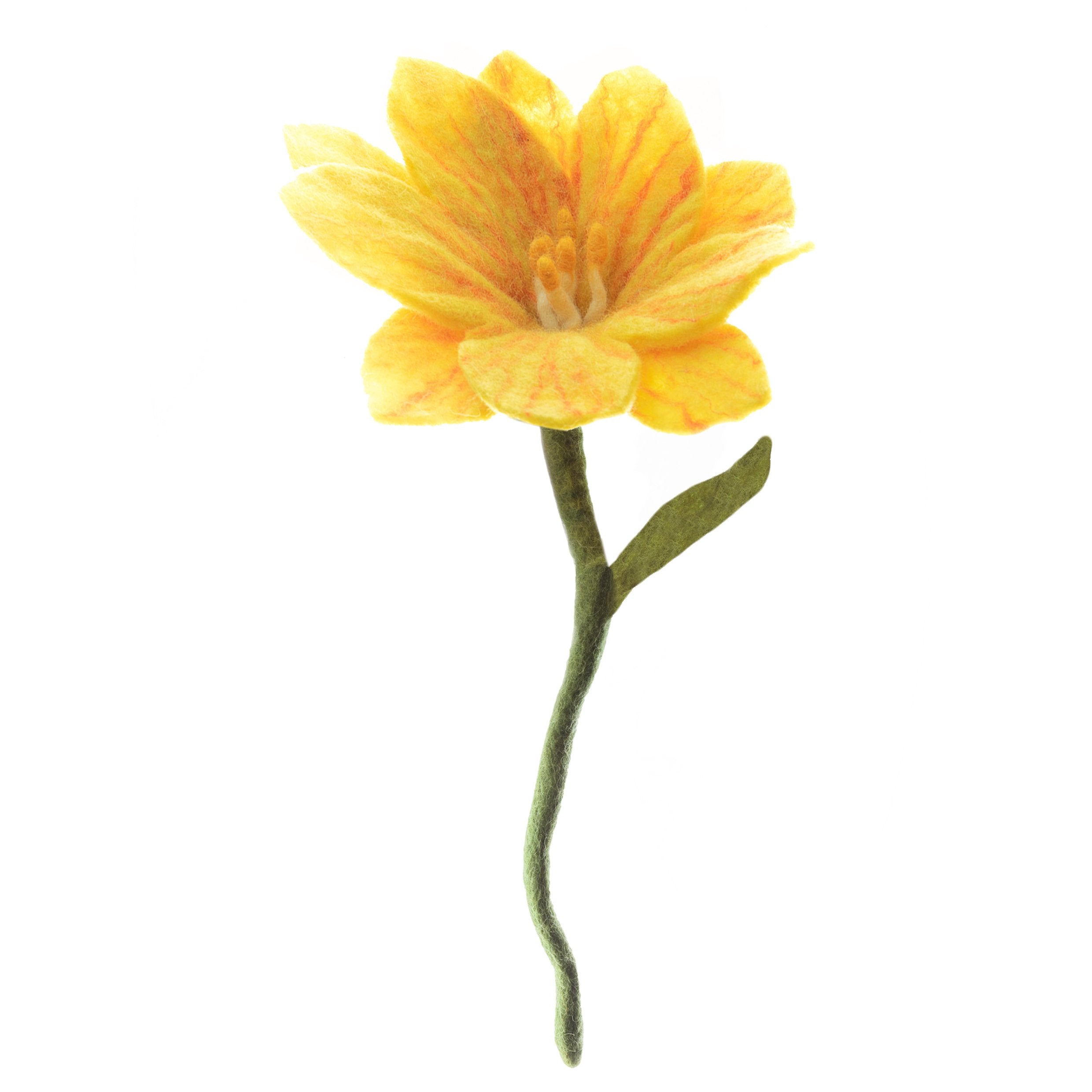 Yellow Stripe Felt Wildflower Stem - fair trade - Global Goods Partners