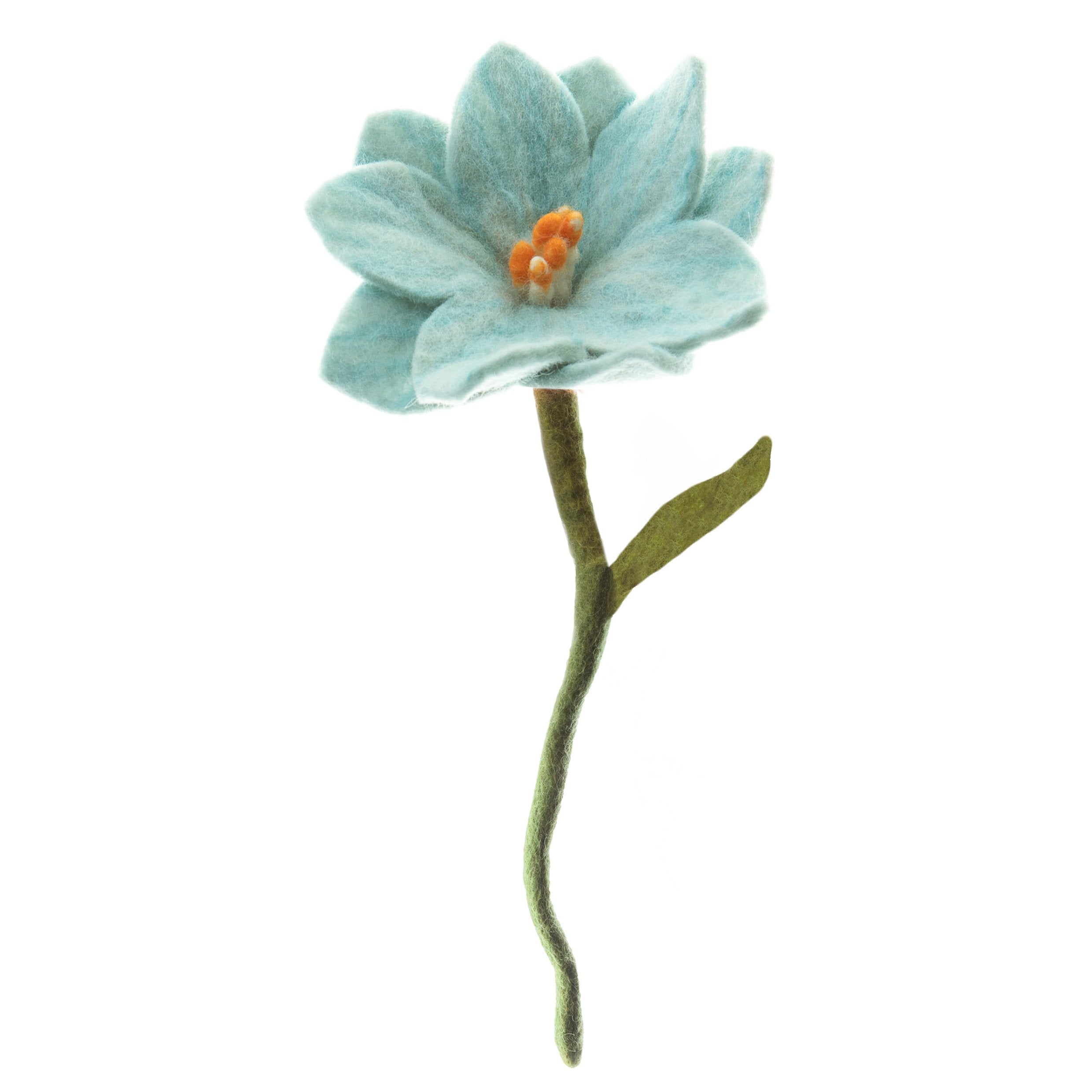 Light Blue Felt Wildflower Stem - fair trade - Global Goods Partners