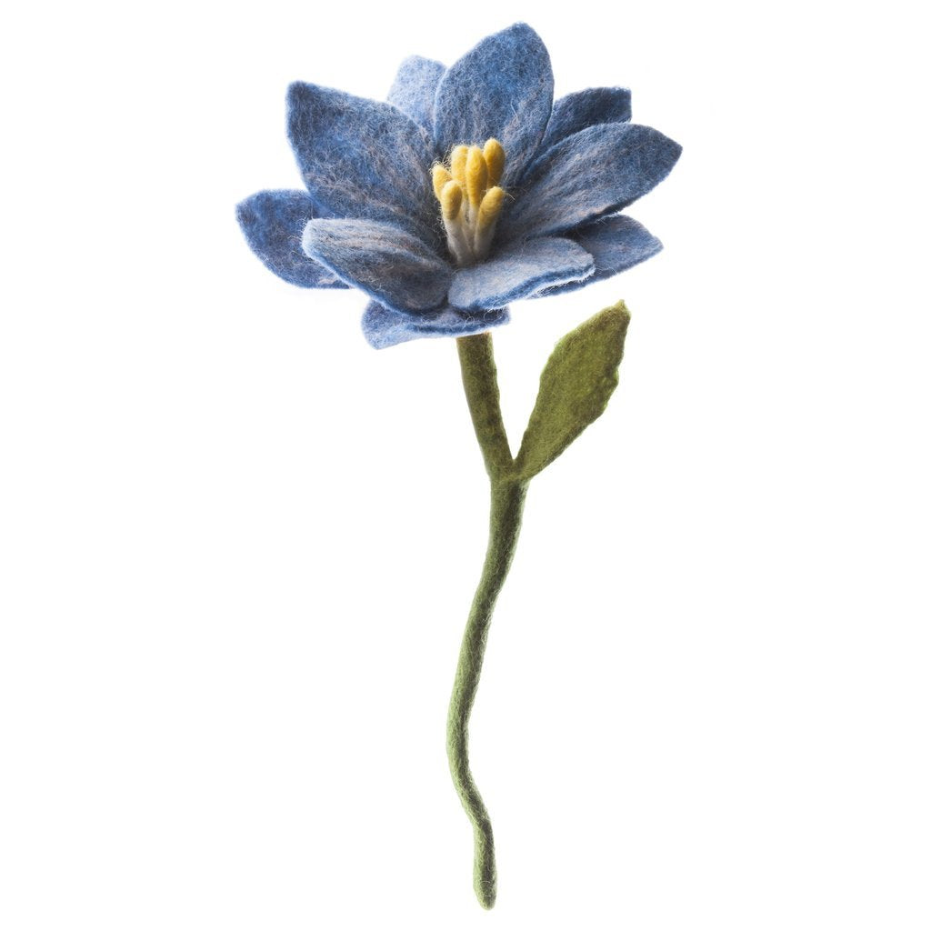 Blue Felt Wildflower Stem - fair trade - Global Goods Partners