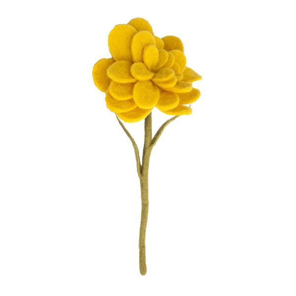 Yellow Felt Zinna Flower - Global Goods Partners - Fair Trade