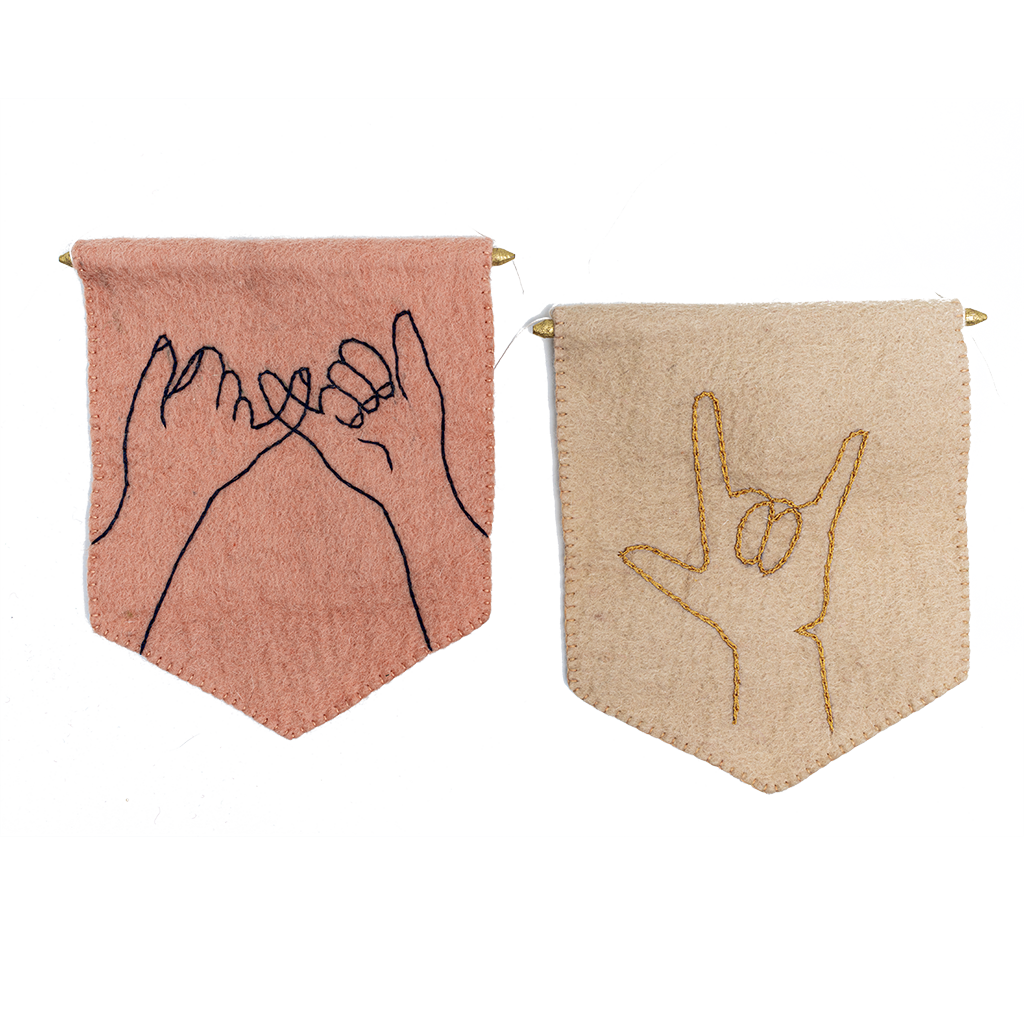 Felt Pinky Promise Banner Flag