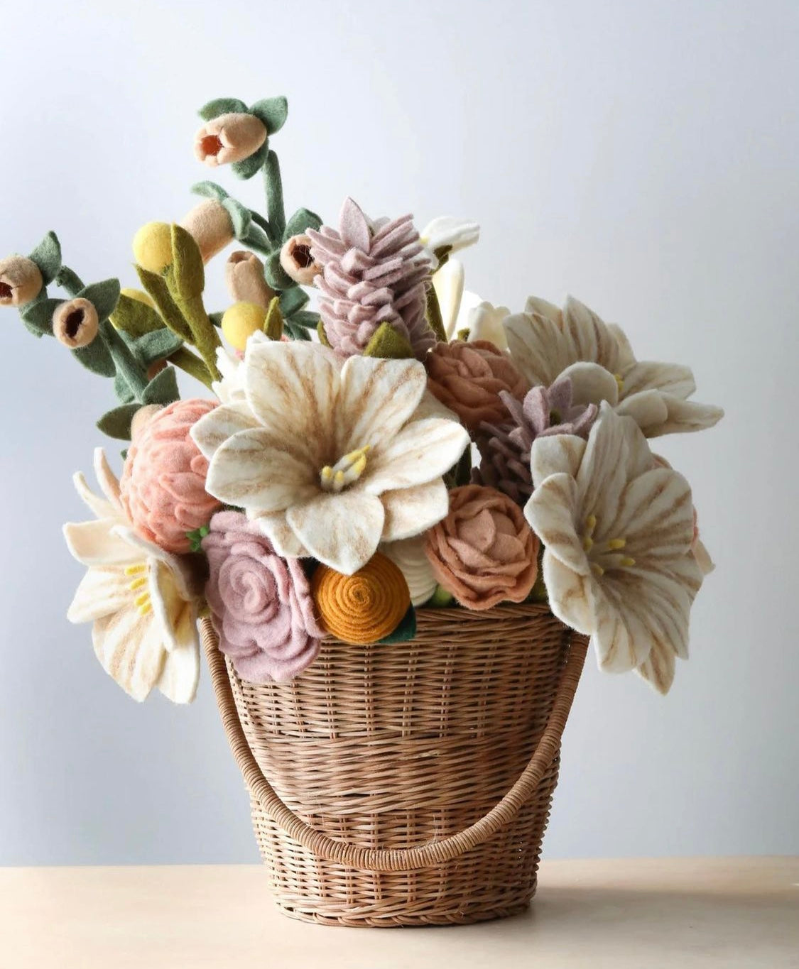 Felt Wildflowers Bouquet in a Basket- fair trade - Global Goods Partners