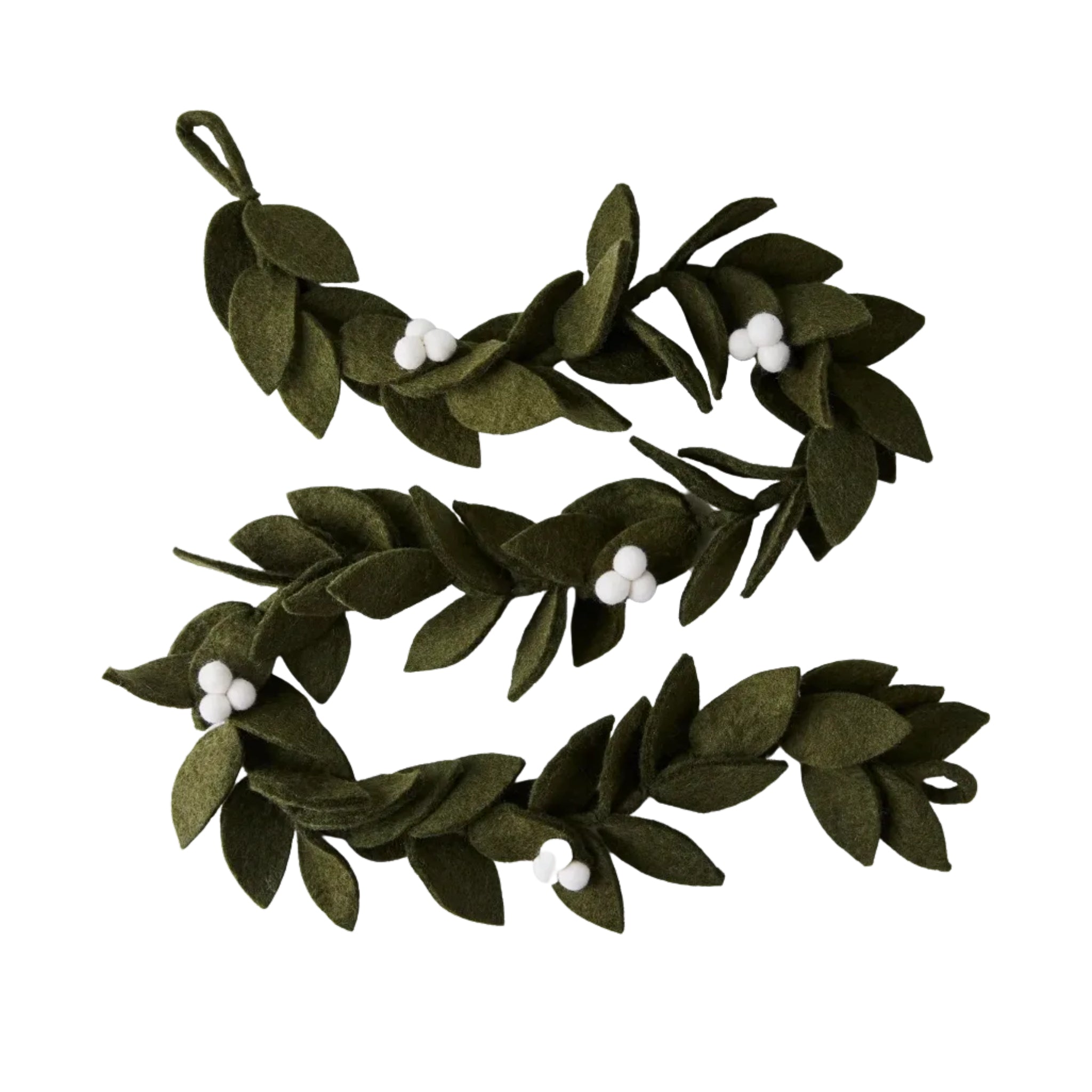 Green Felt Mistloe Garland for Table or Christmas Decor - Global Goods Partners Fair Trade