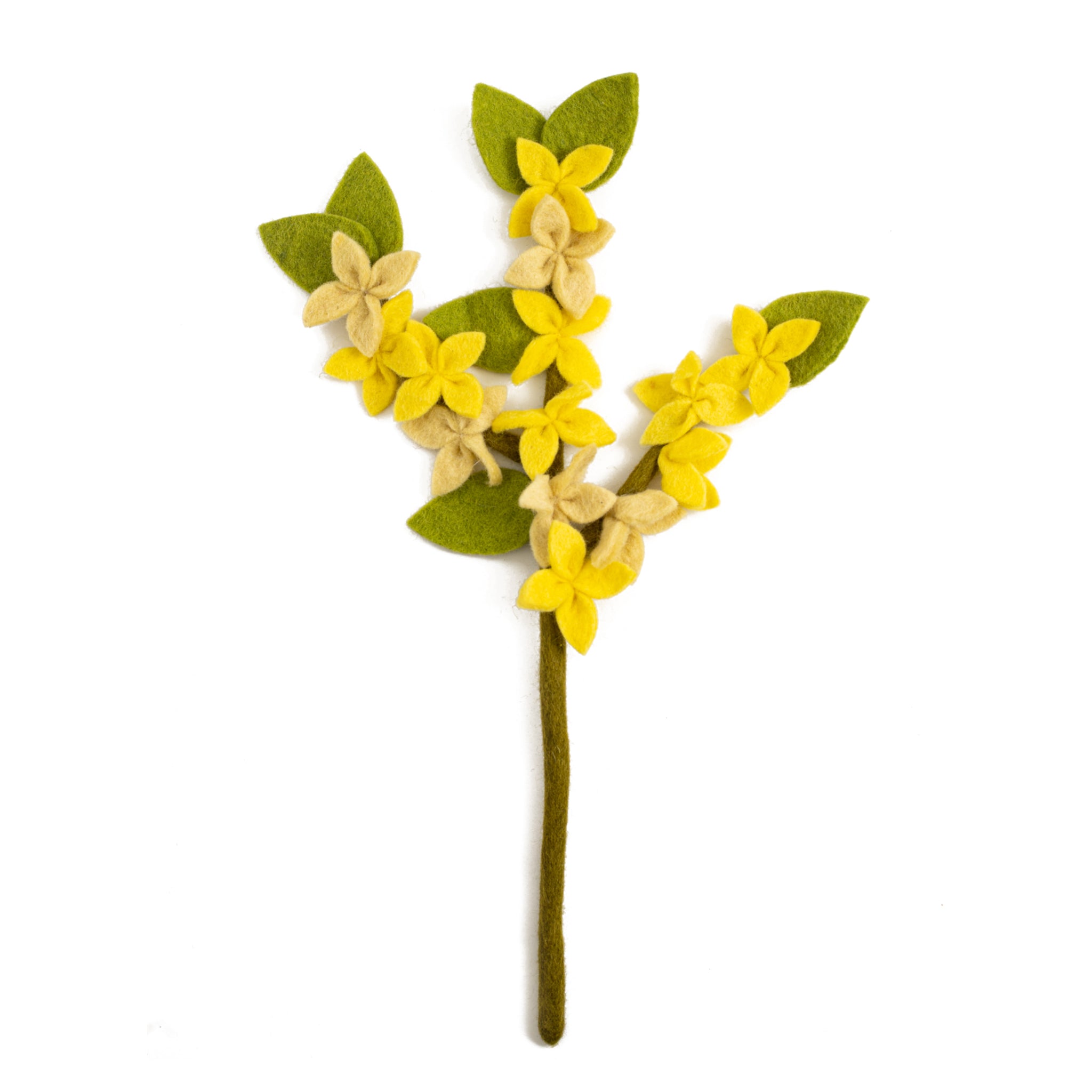 Felt Yellow Forsythia Flower Stem - Fair Trade - Global Goods Partners
