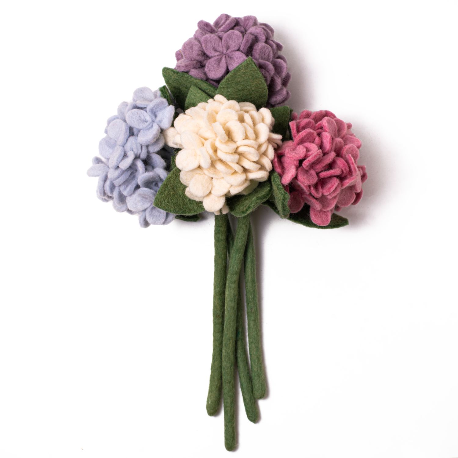 Felt Hydrangea Flower Bouquet various colors - Fair Trade - Global Goods Partners