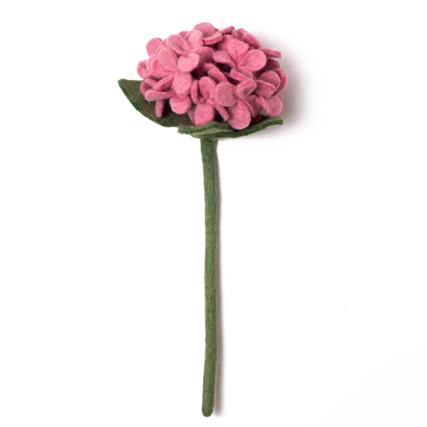 Pink Felt Hydrangea Flower Stem - Fair Trade -Global Goods Partners