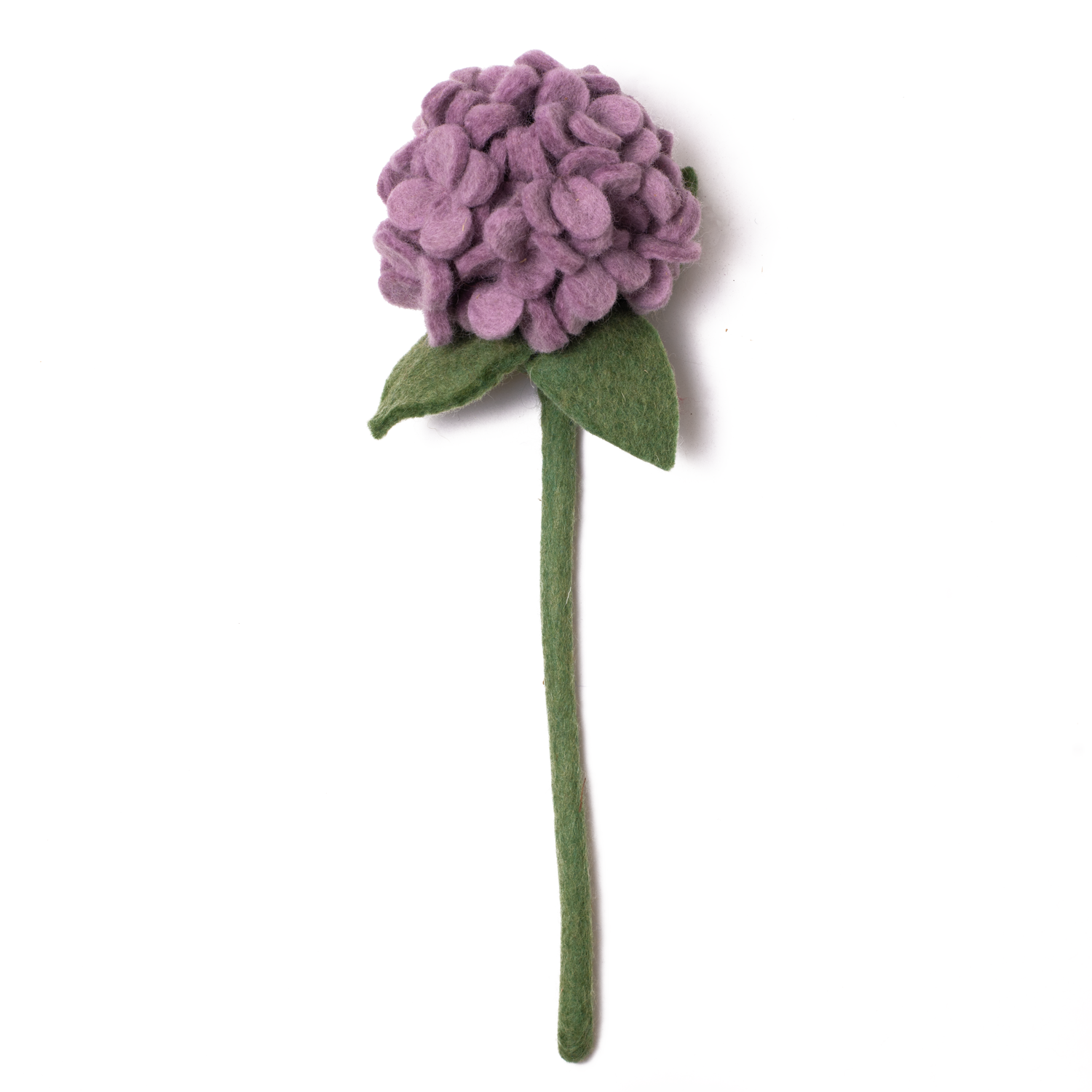 Purple Felt Hydrangea Flower Stem -Fair Trade -Global Goods Partners