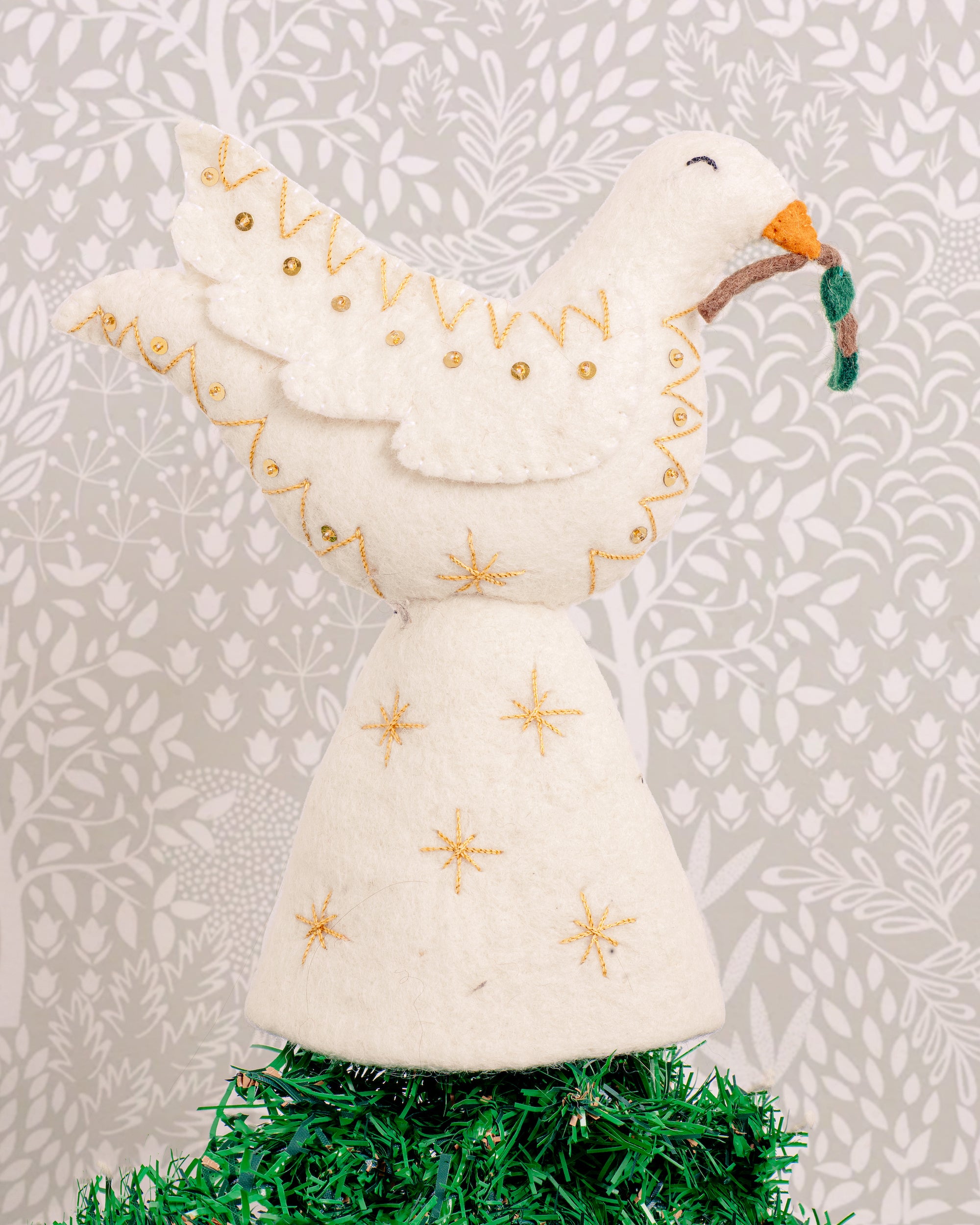 Felt Dove Tree Topper on Tree - Fair Trade - Global Goods Partners
