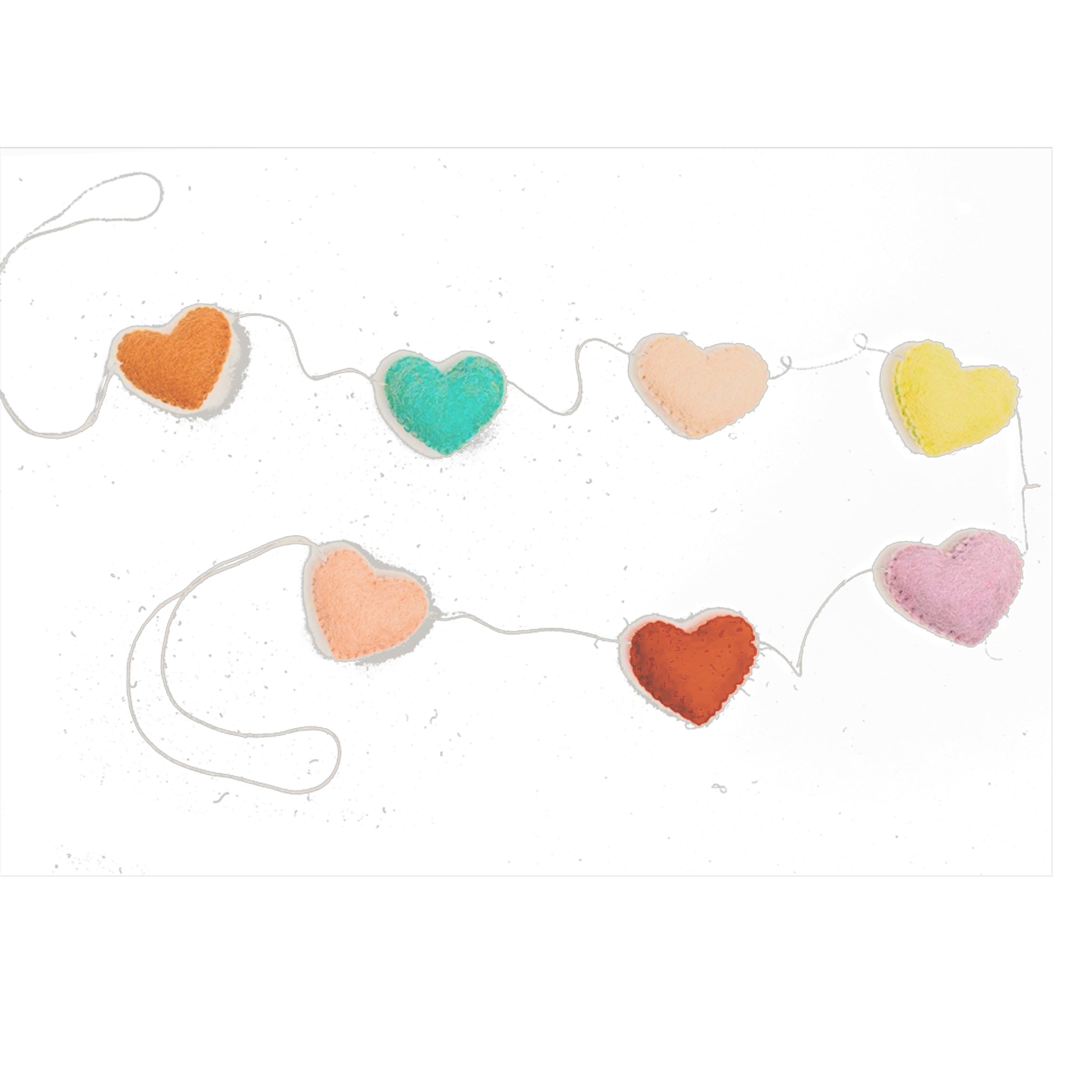 Pastel Felt Rainbow Heart Garland - Fair Trade _ Global Goods Partners
