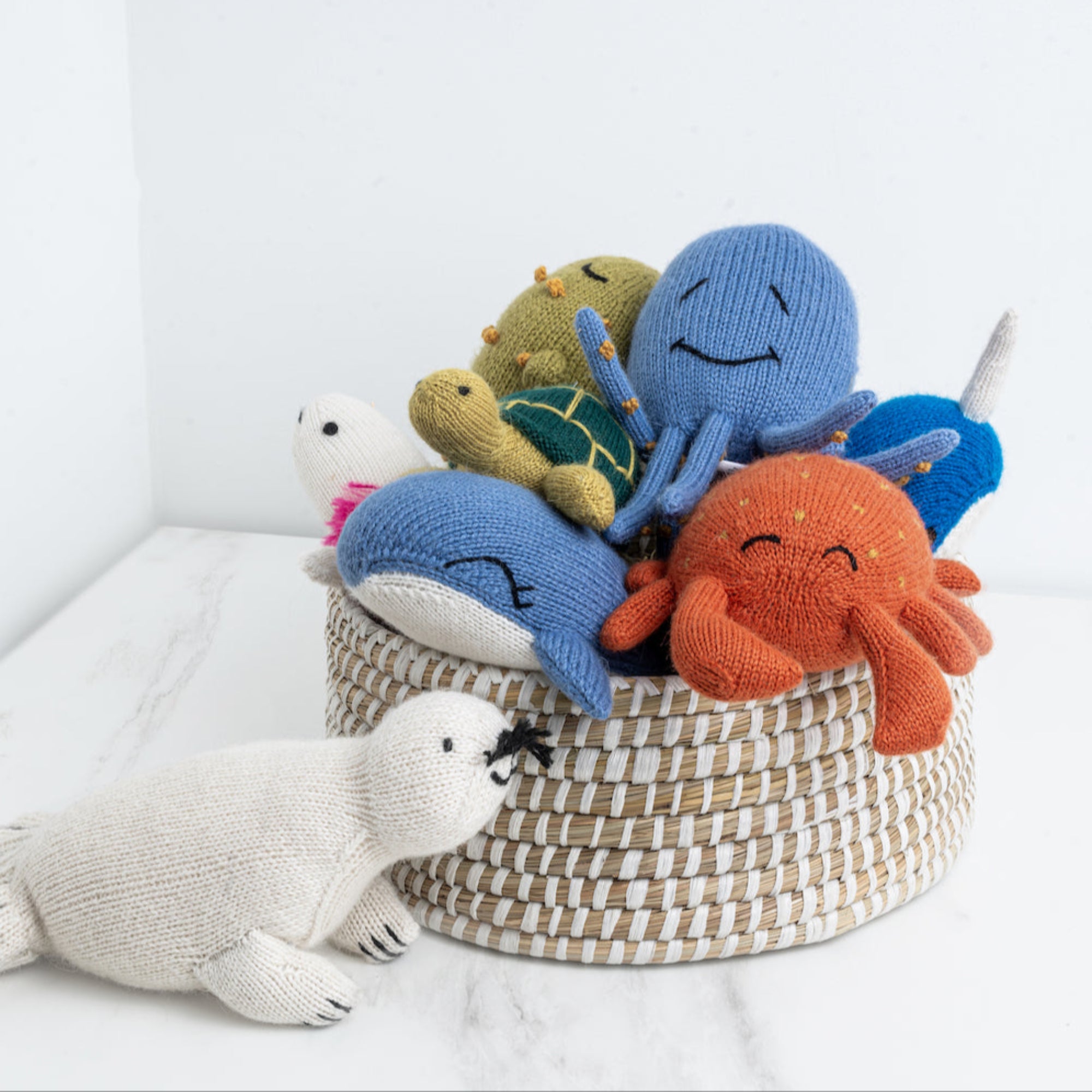 Knit Alpaca Stuffed Whale