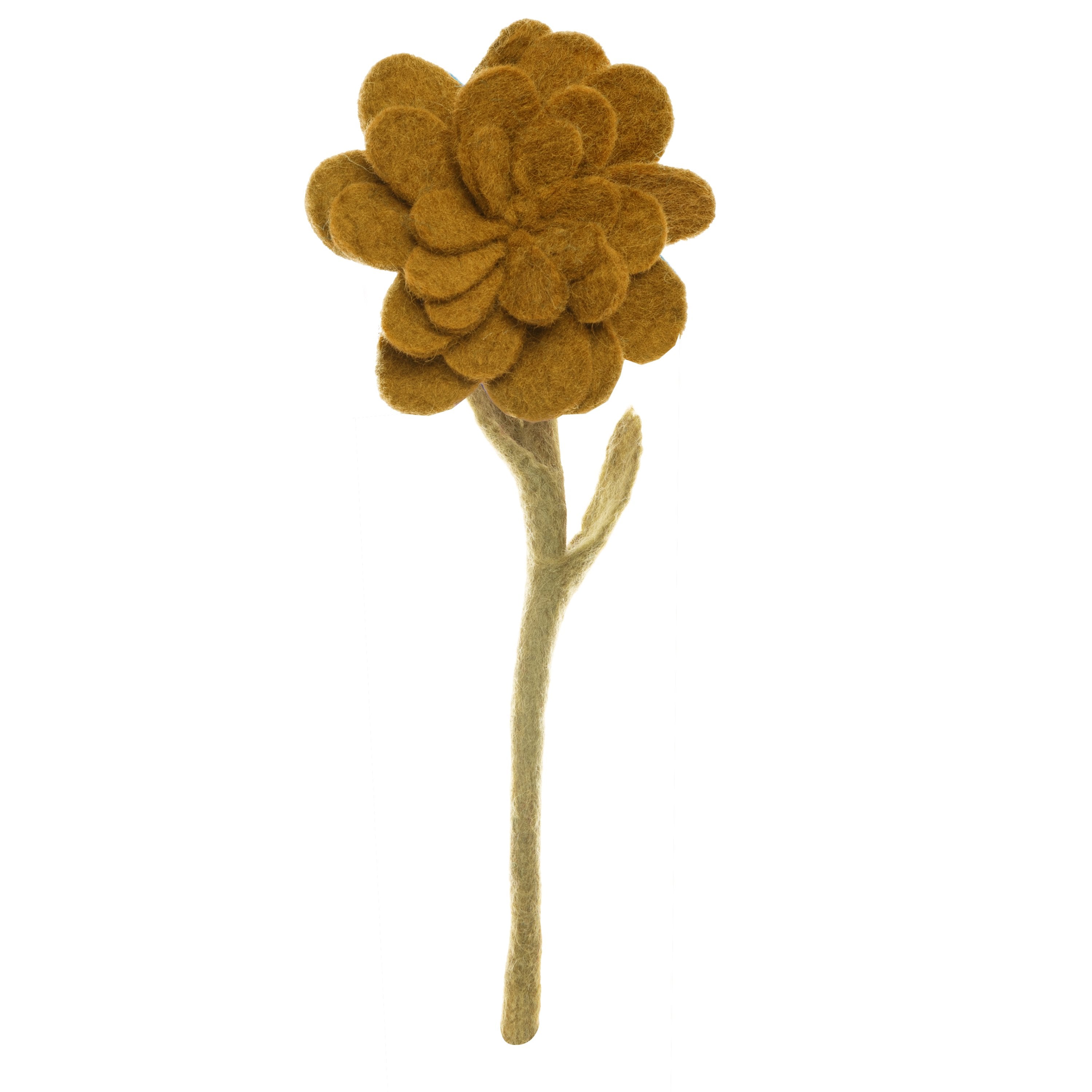 Brown Felt Zinna Flower Stem - Global Goods Partners - Fair Trade