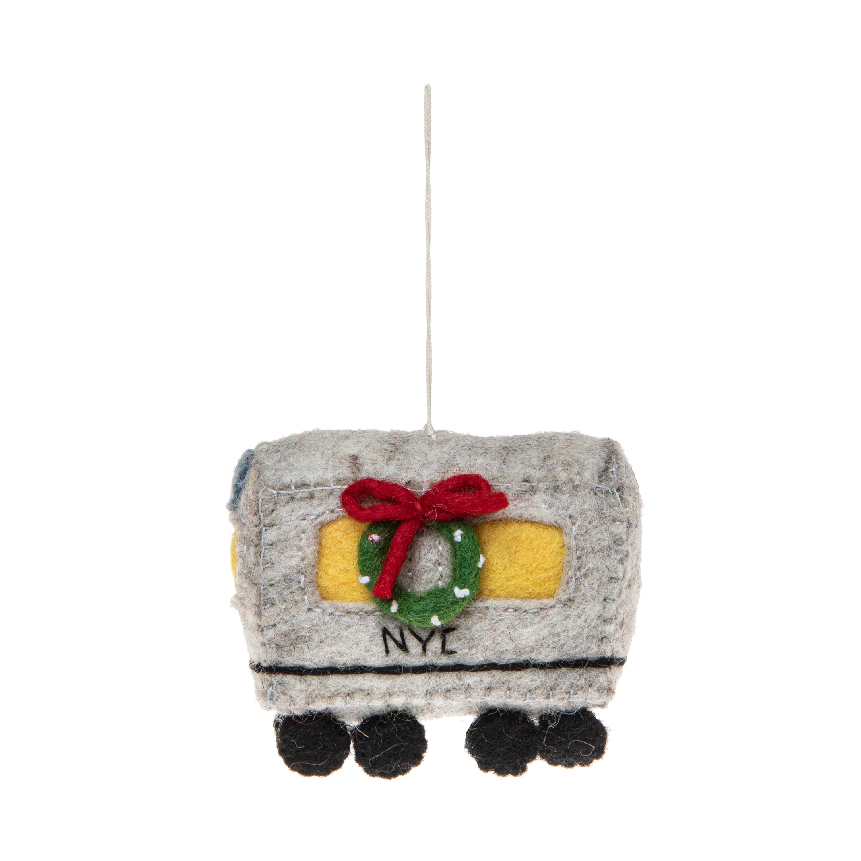 Felt NYC Subway Ornament Side View - Fair Trade -Global Goods Partners