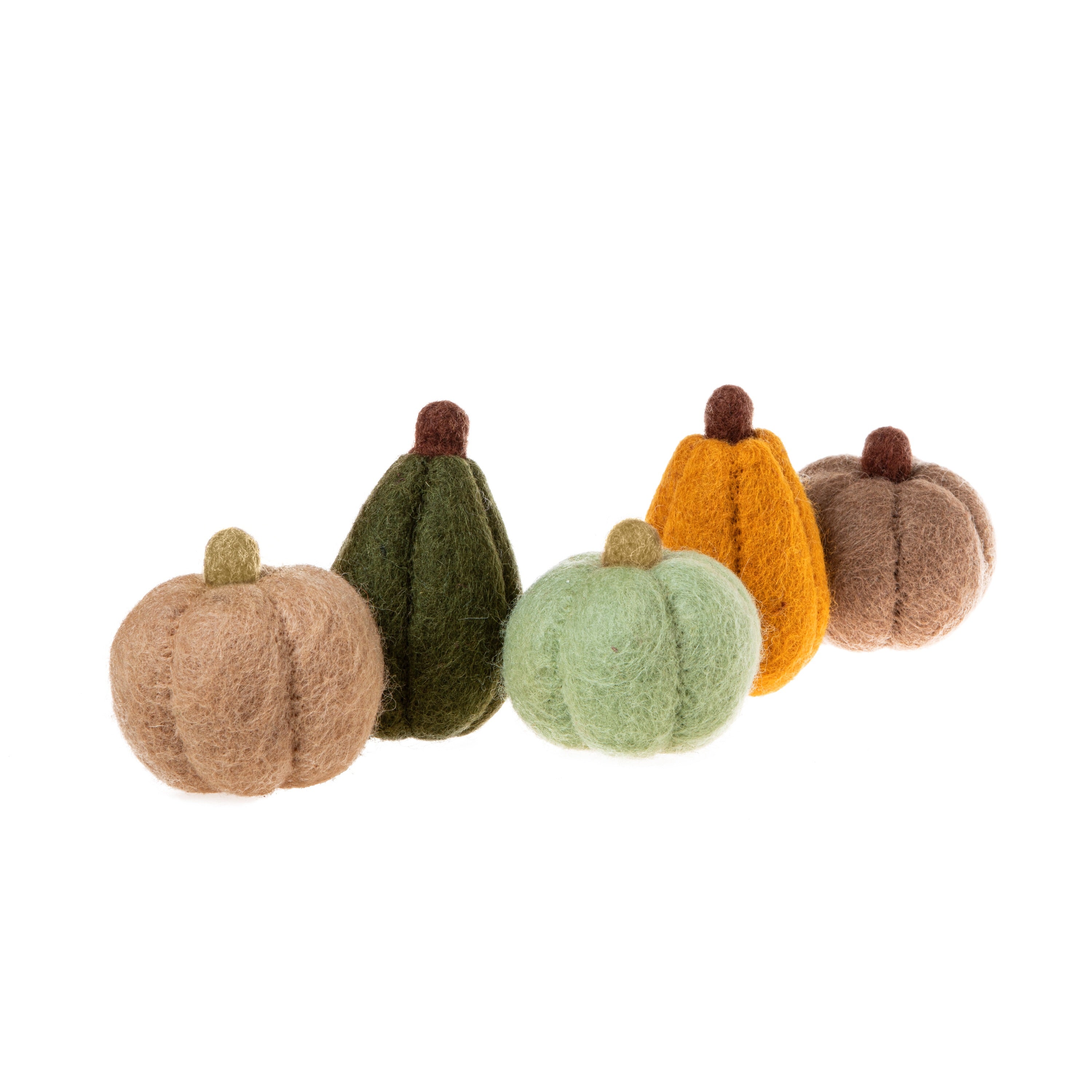 Felt Harvest Gourds - Set of 5 - various colors- Global Goods Partners - Fair Trade