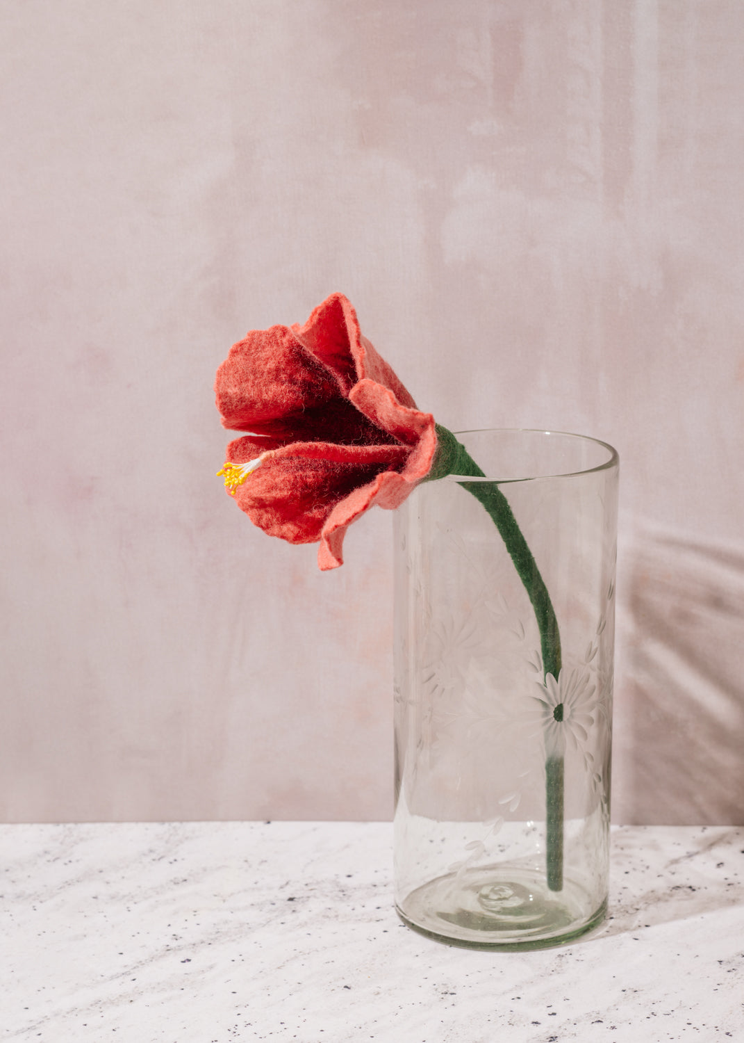 single felt flower stem in vase | Fair Trade | Global Goods Partners