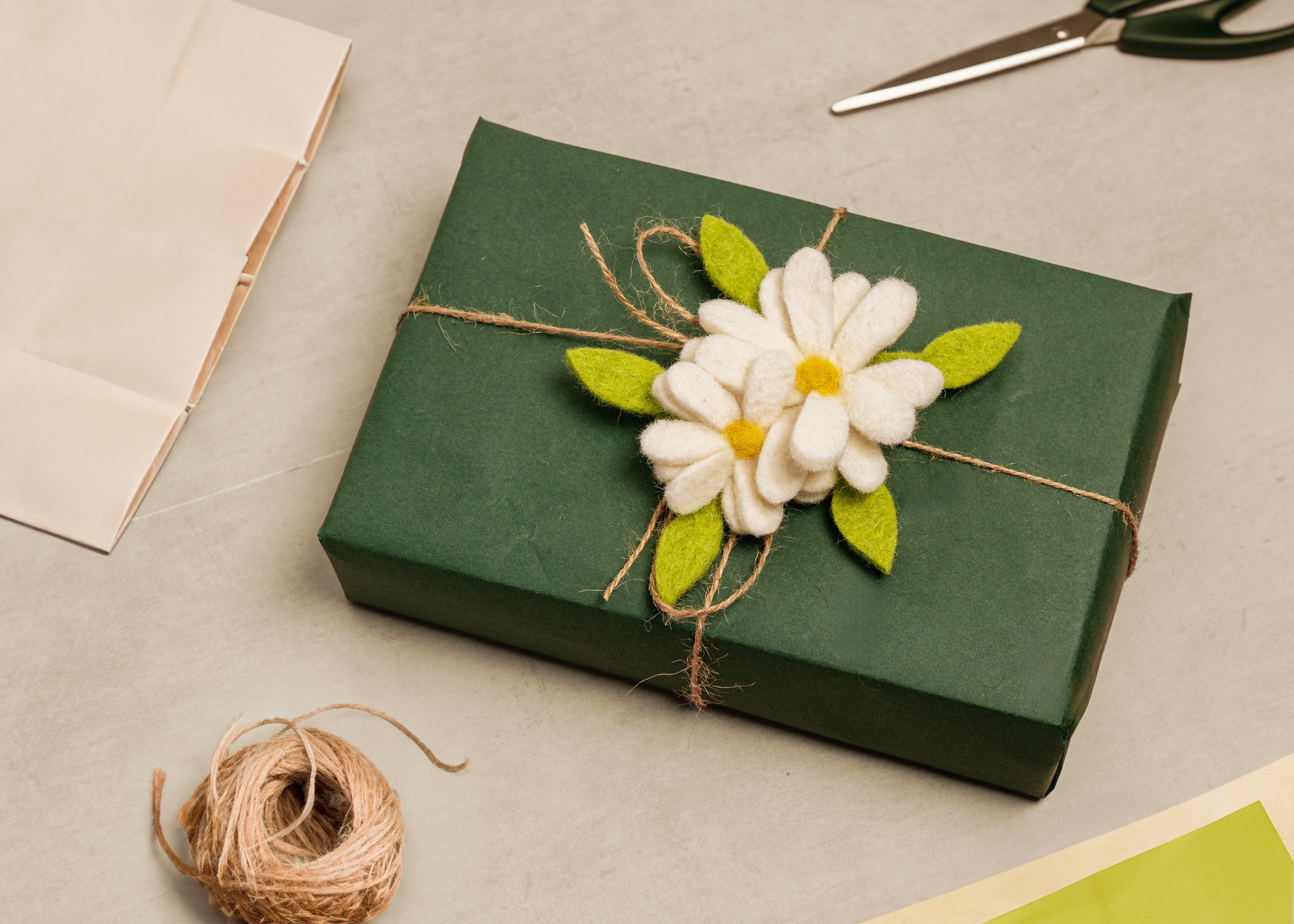 felt flower wrapped gift | Fair Trade | Global Goods Partners