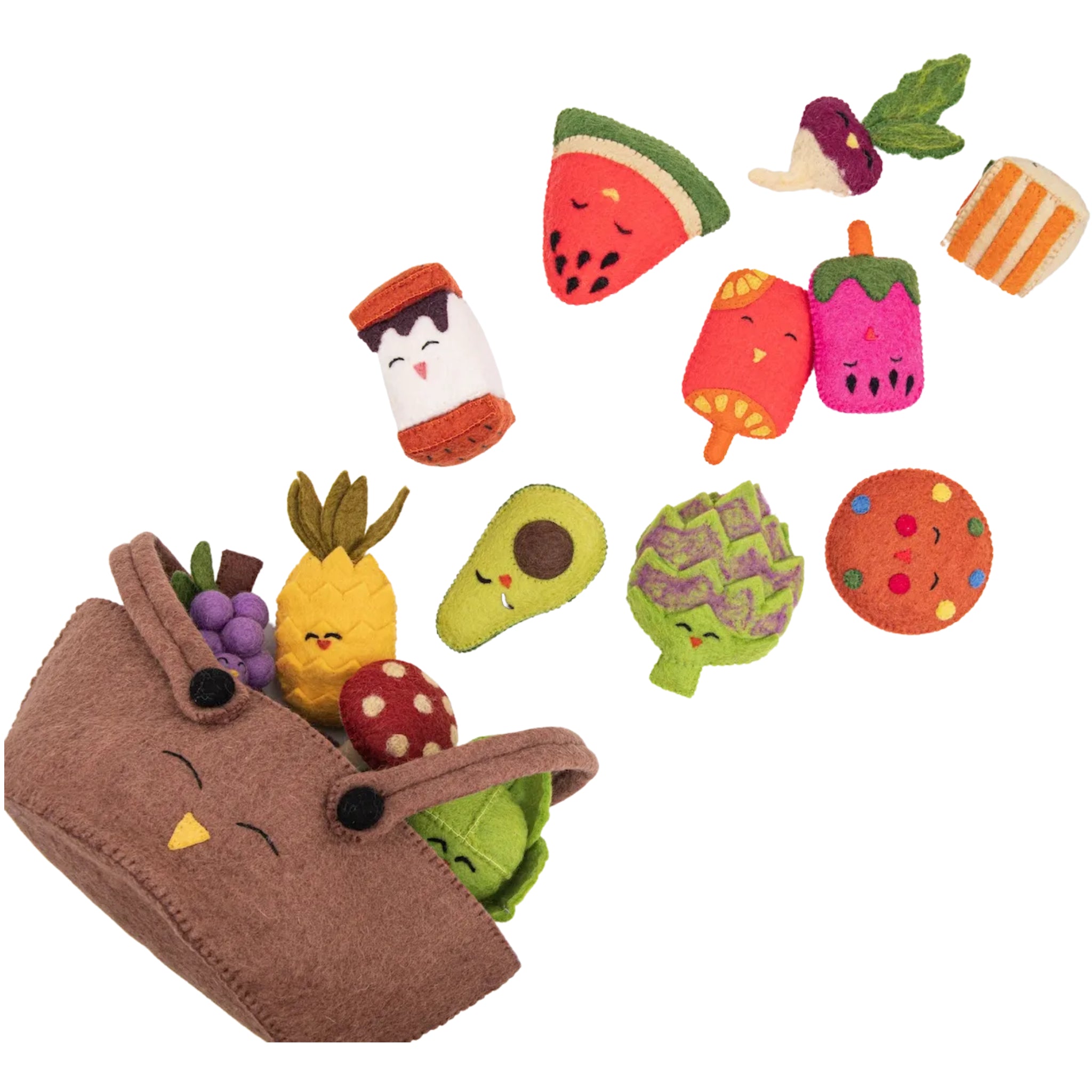 felt kids play food in basket | Fair Trade | Global Goods Partners