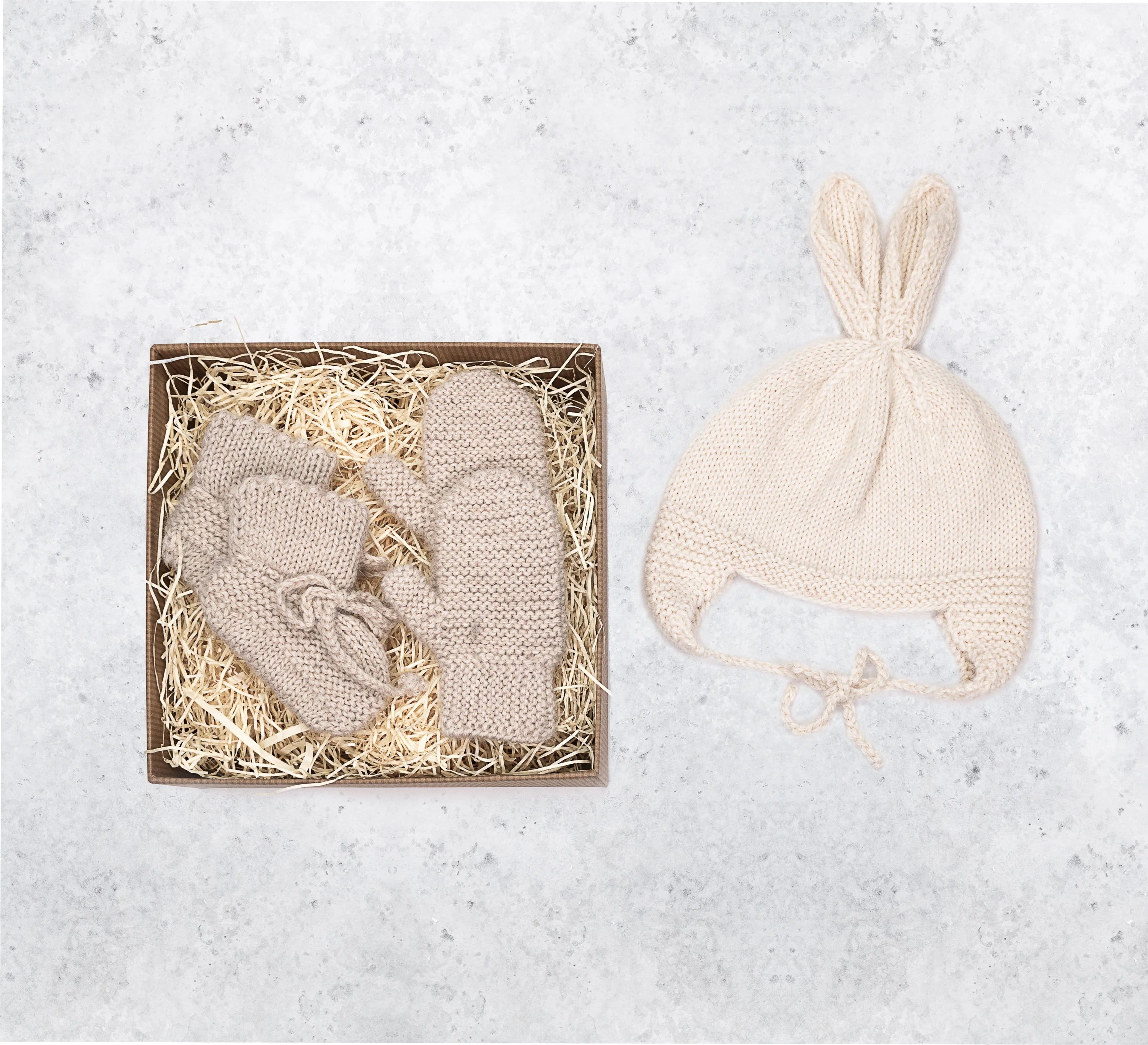 Alpaca Bunny Baby Mittens
