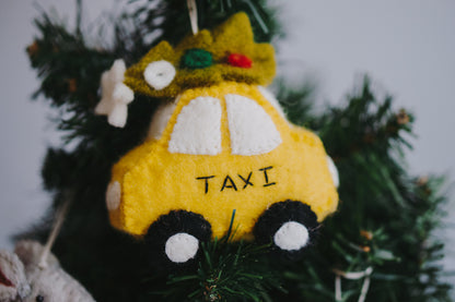 NYC Taxi With Tree Ornament
