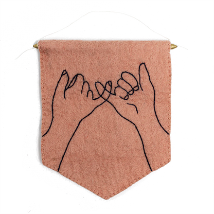 Felt Pinky Promise Banner Flag