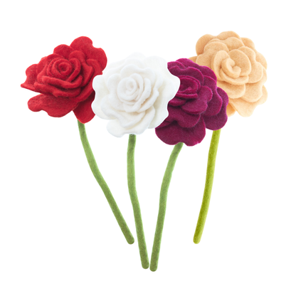 Felt Blooming Rose Light Stem