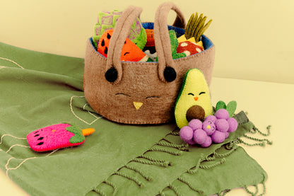 Felt Food Toys & Picnic Basket Set