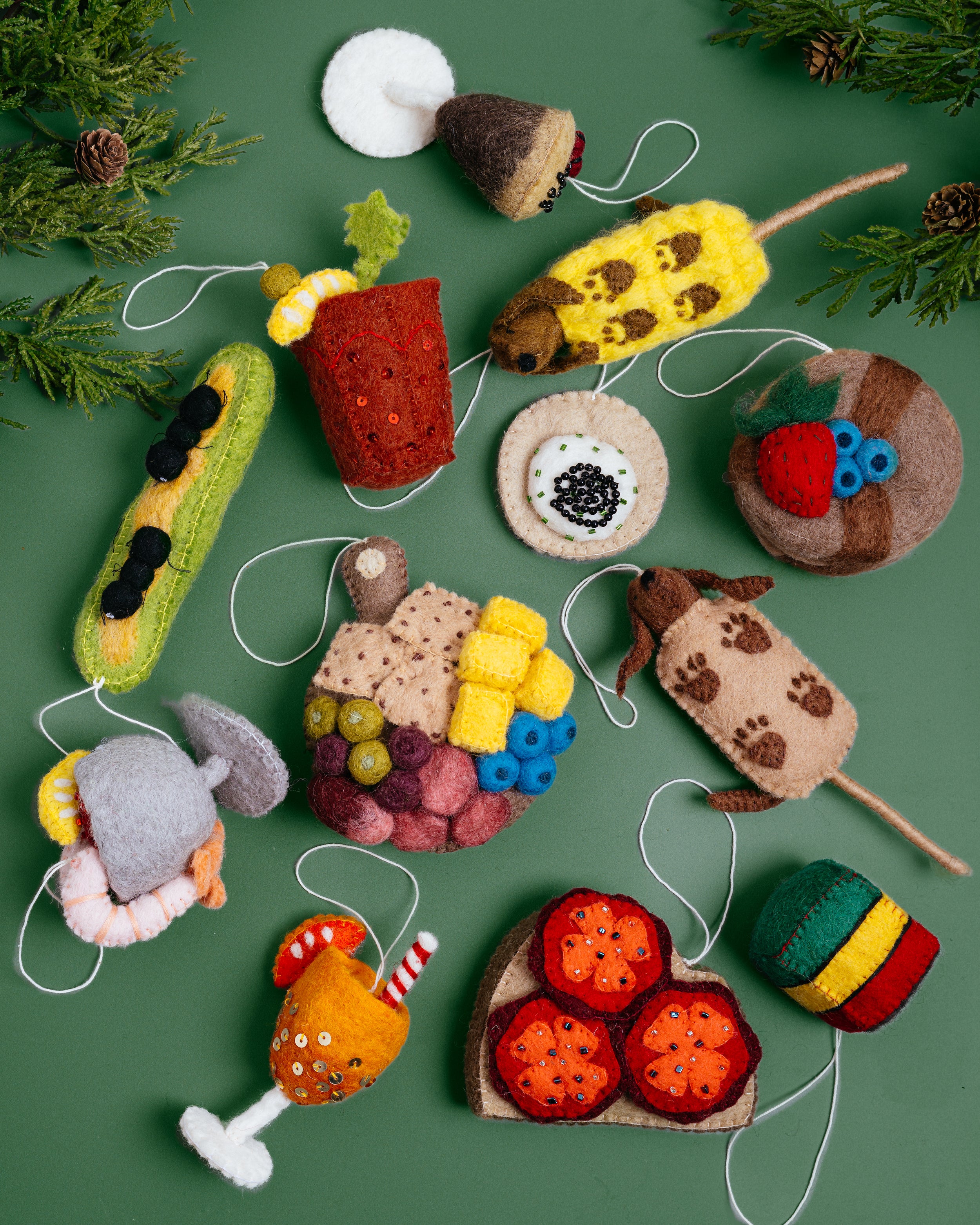 Felt Cocktail Ornaments | Handmade Holiday Decor | Global Goods