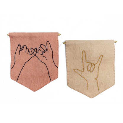 Felt I Love You Banner Flag