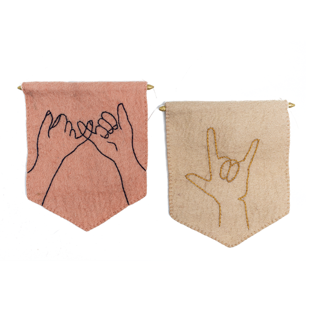 Felt I Love You Banner Flag