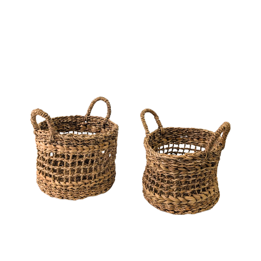 Open Weave Storage Basket Set of 2