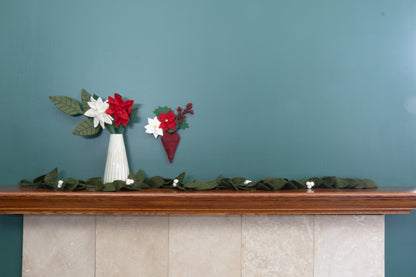 Mini Felt Hanging Bouquets Poinsettia