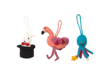 Party Animal Knit Ornaments